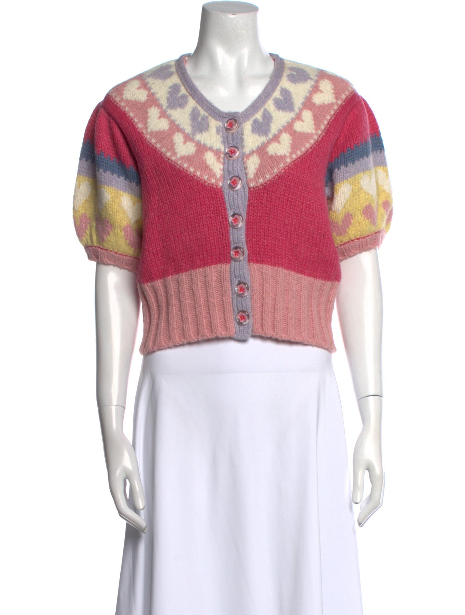 LoveShackFancy Printed Scoop Neck Sweater