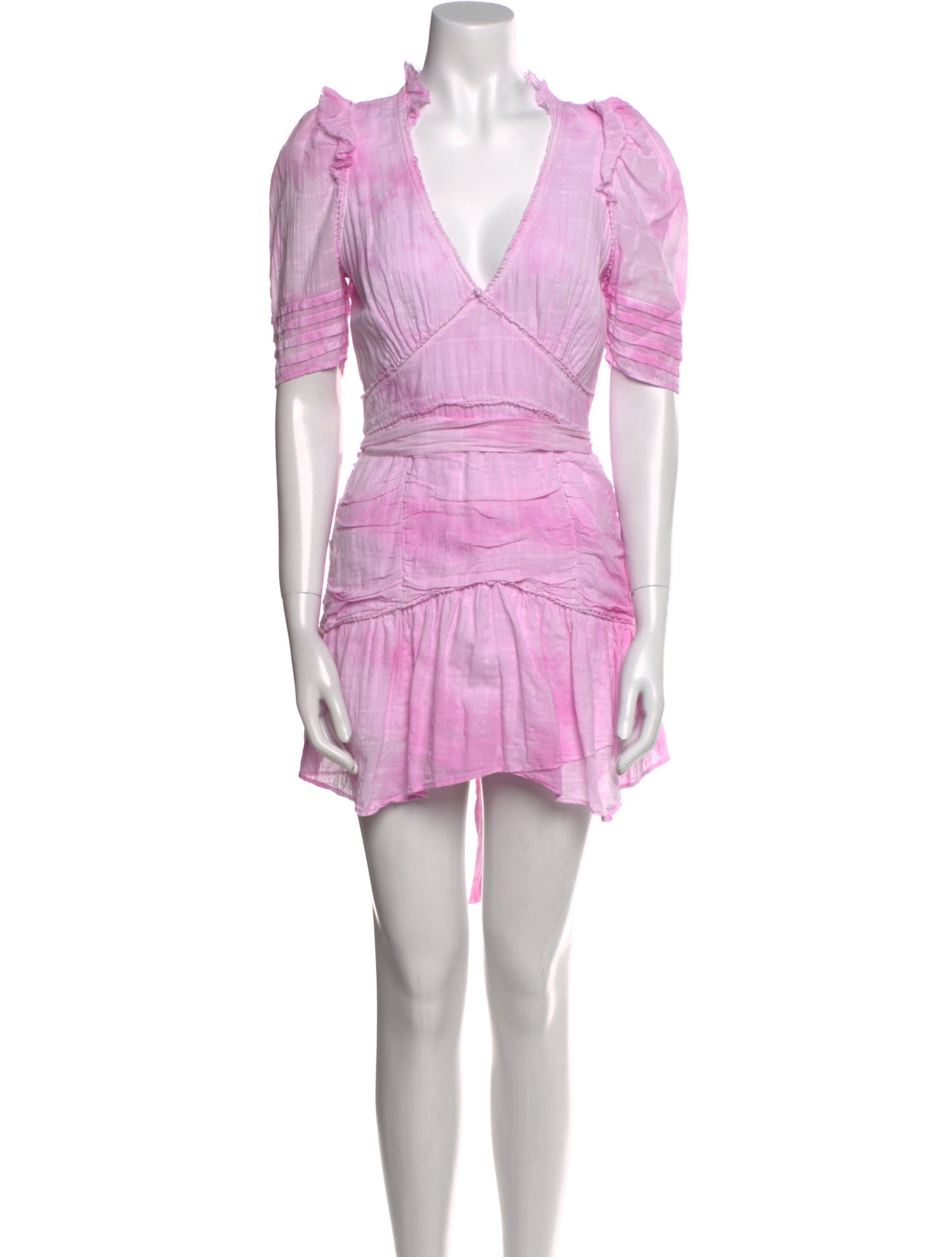 LoveShackFancy V-Neck Mini Dress