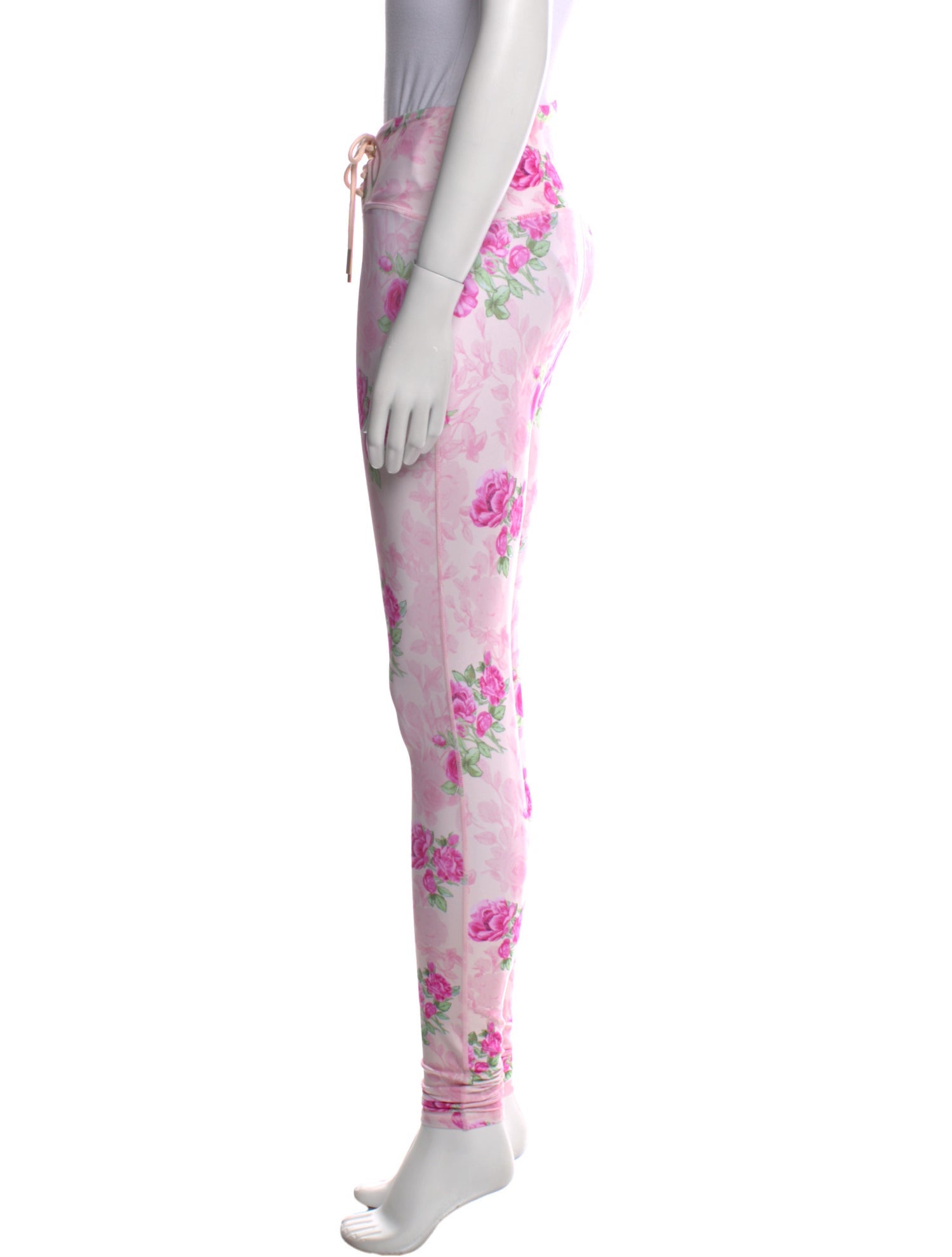 LoveShackFancy Floral Print Skinny Leg Pants