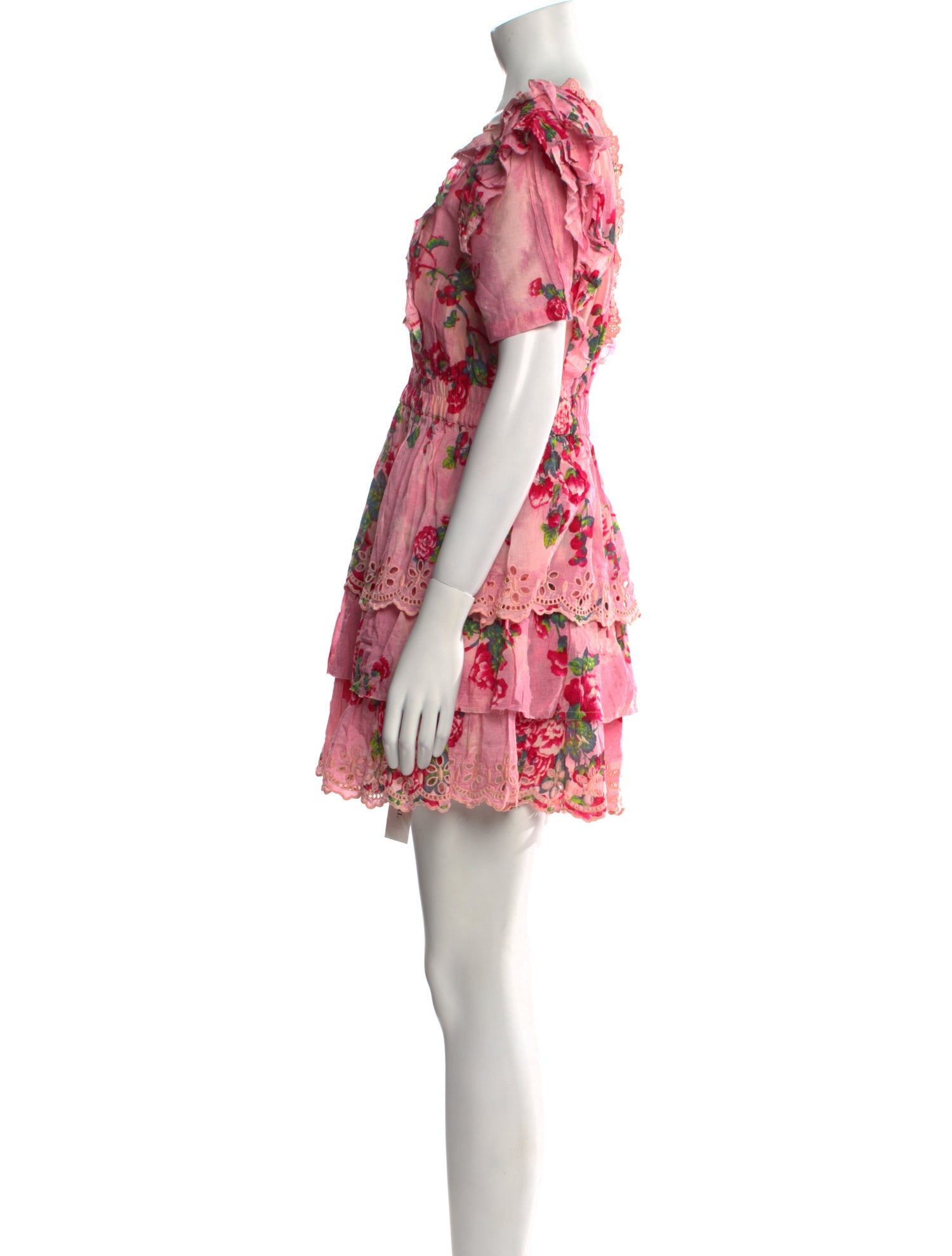 LoveShackFancy Floral Print Mini Dress