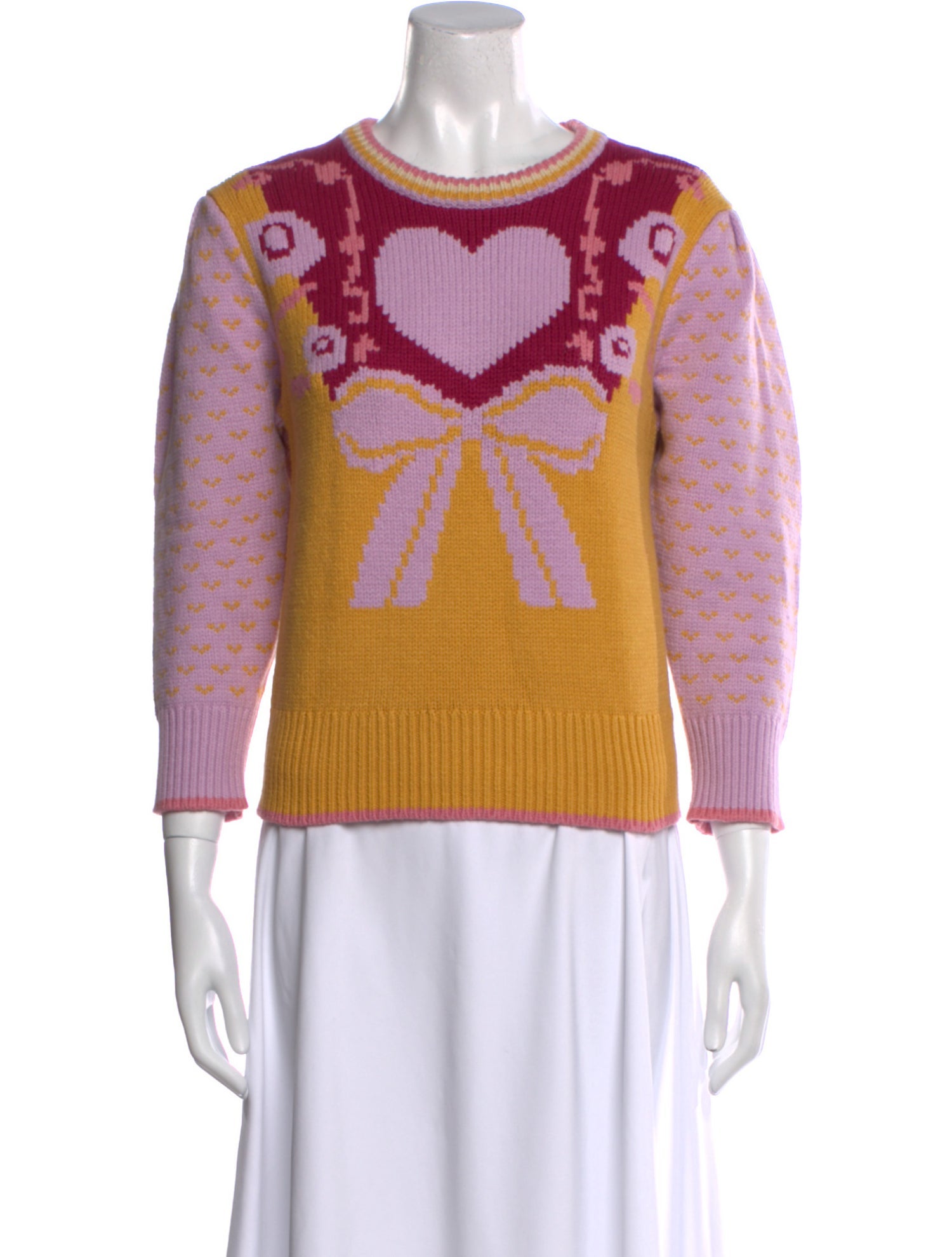 LoveShackFancy Printed Scoop Neck Sweater