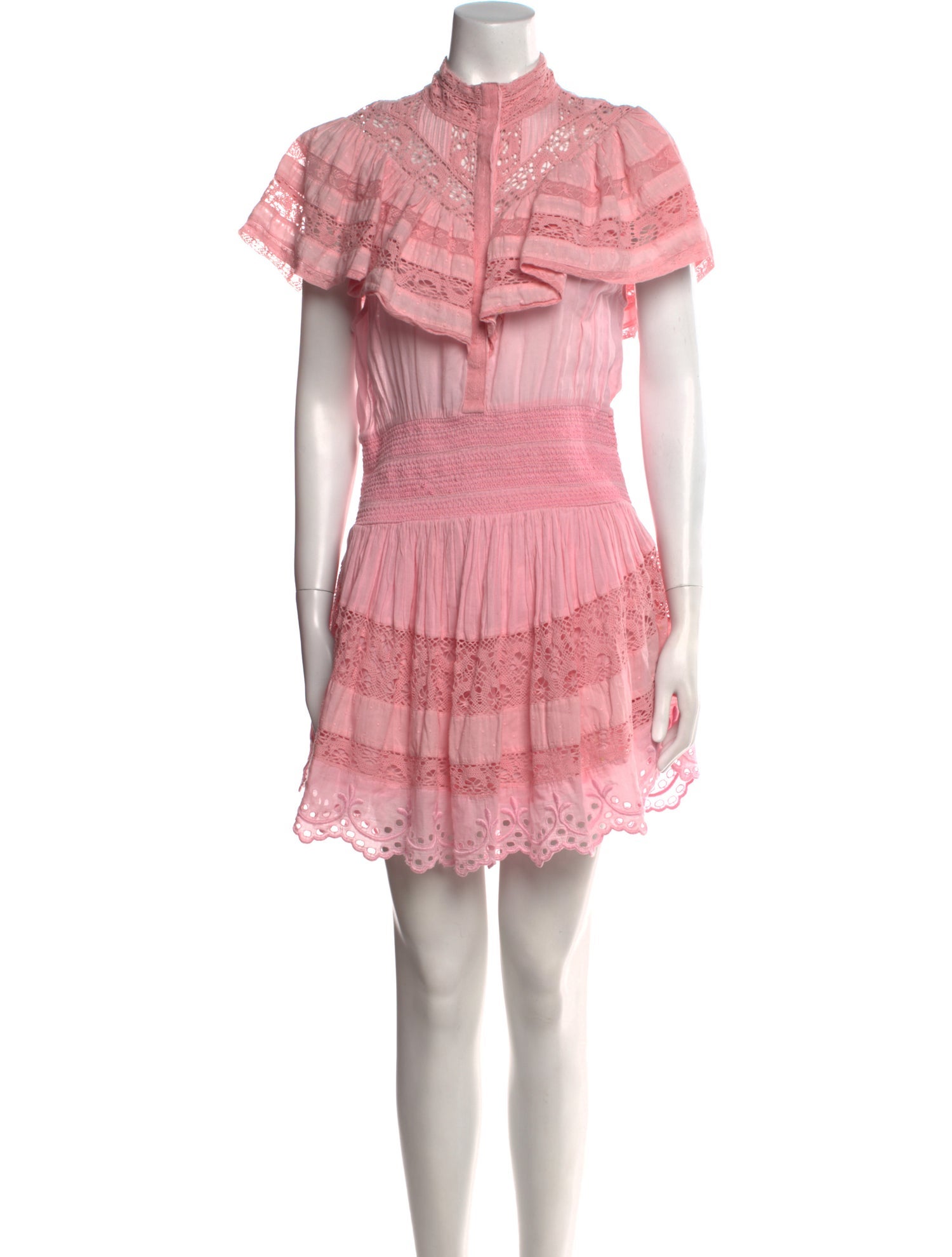 LoveShackFancy Mock Neck Mini Dress