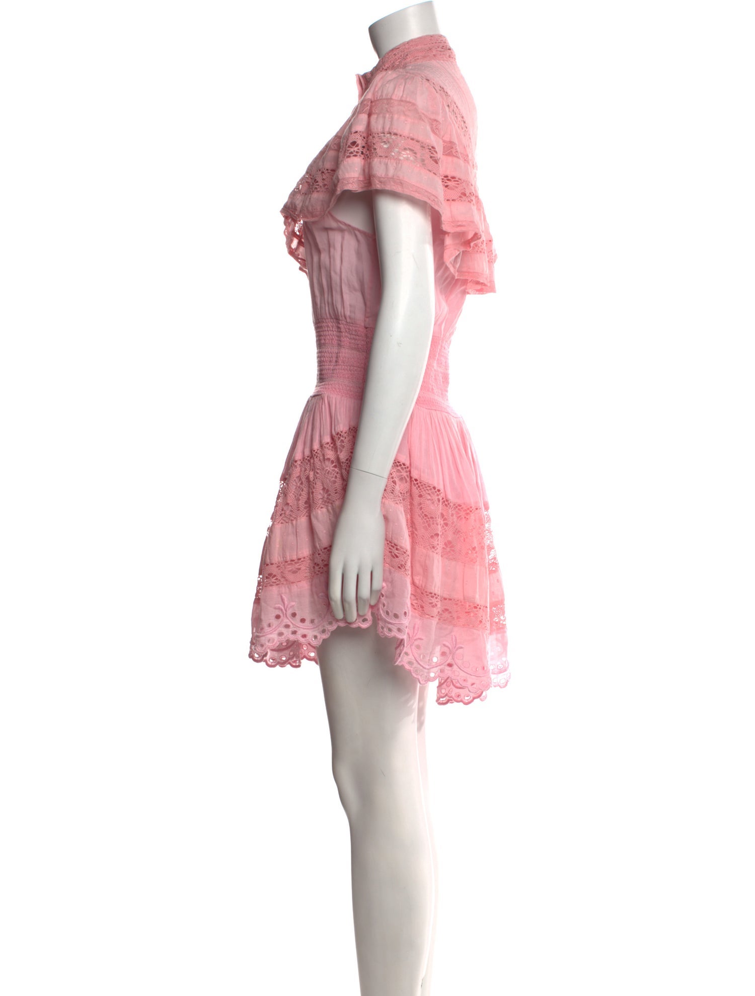 LoveShackFancy Mock Neck Mini Dress