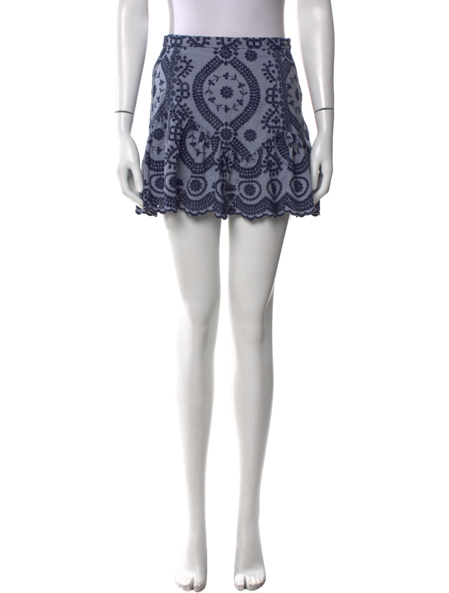 LoveShackFancy Lace Pattern Mini Skirt