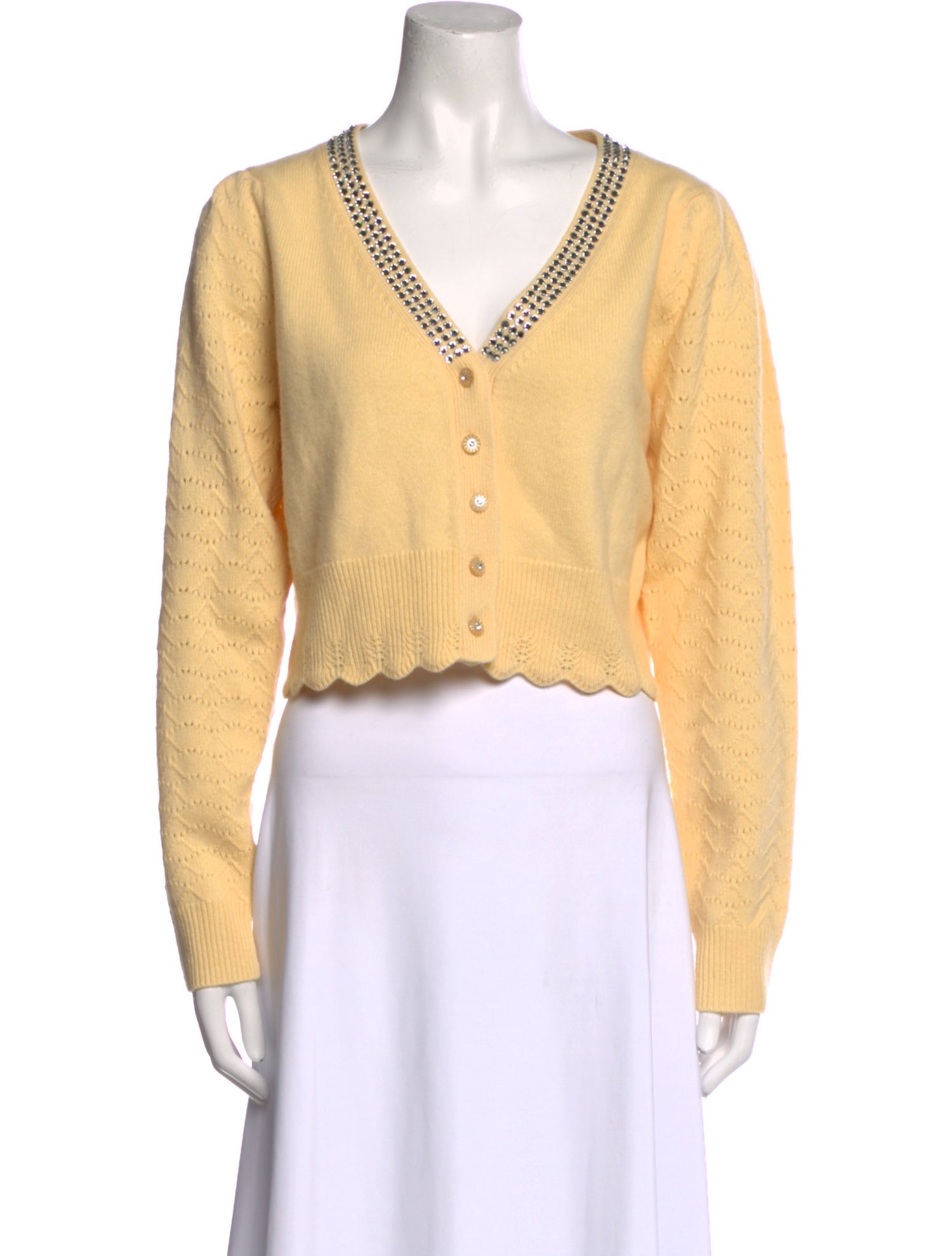 LoveShackFancy Wool V-Neck Sweater