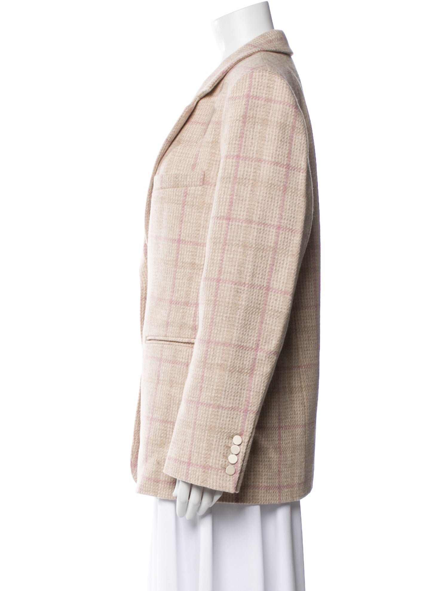 LoveShackFancy Virgin Wool Plaid Print Blazer w/ Tags