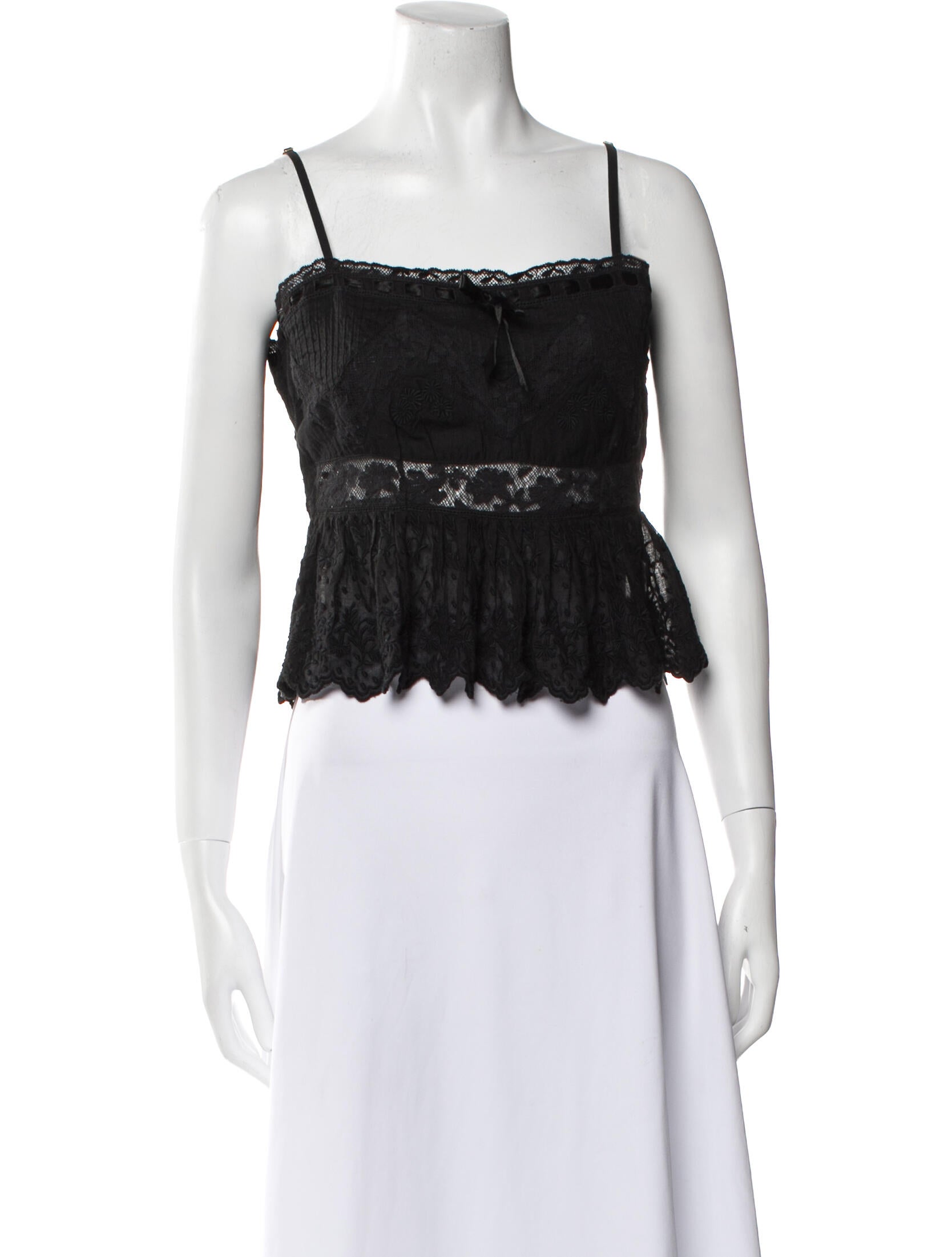 LoveShackFancy Square Neckline Sleeveless Crop Top w/ Tags