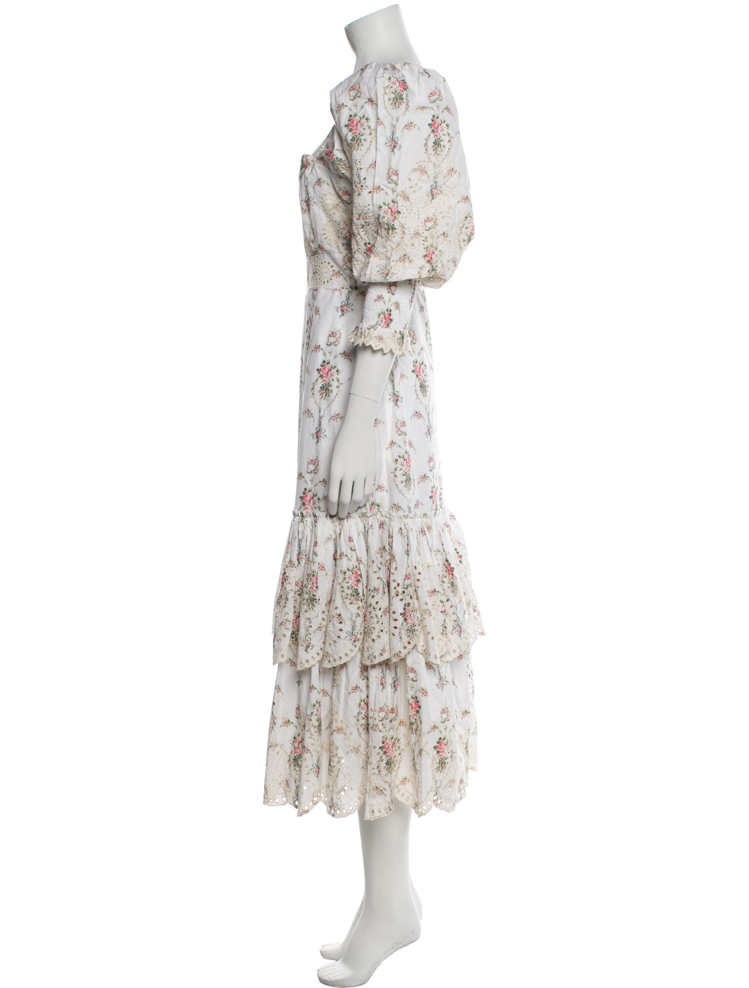 LoveShackFancy Floral Print Long Dress