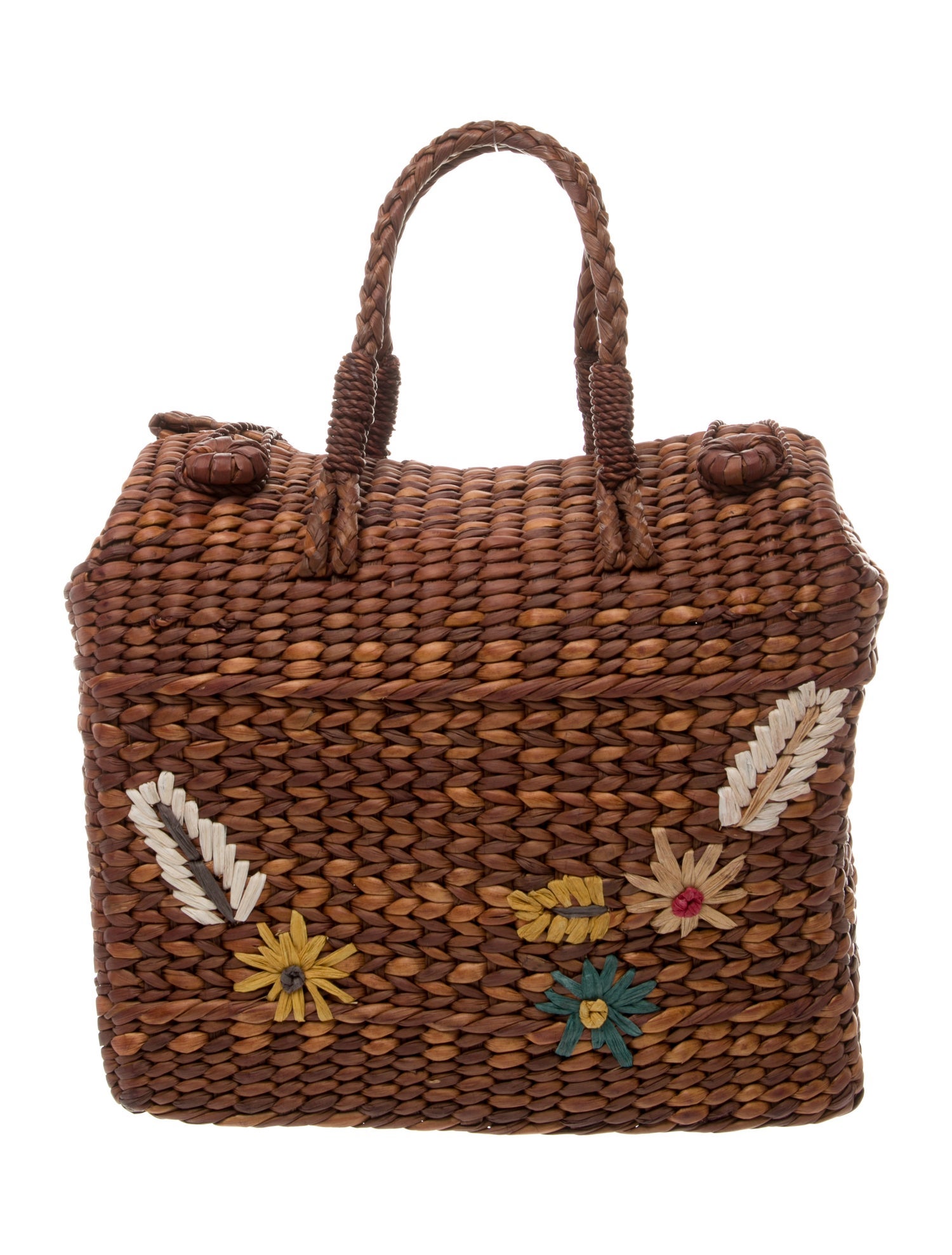 LoveShackFancy Wicker Top Handle Bag