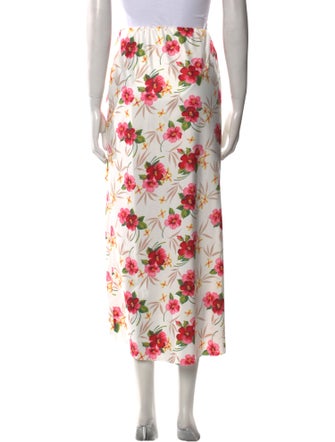 LoveShackFancy Floral Print Midi Length Skirt