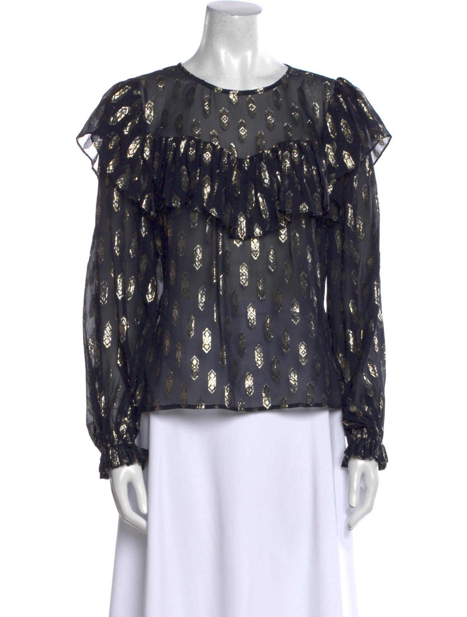 LoveShackFancy Silk Floral Print Blouse