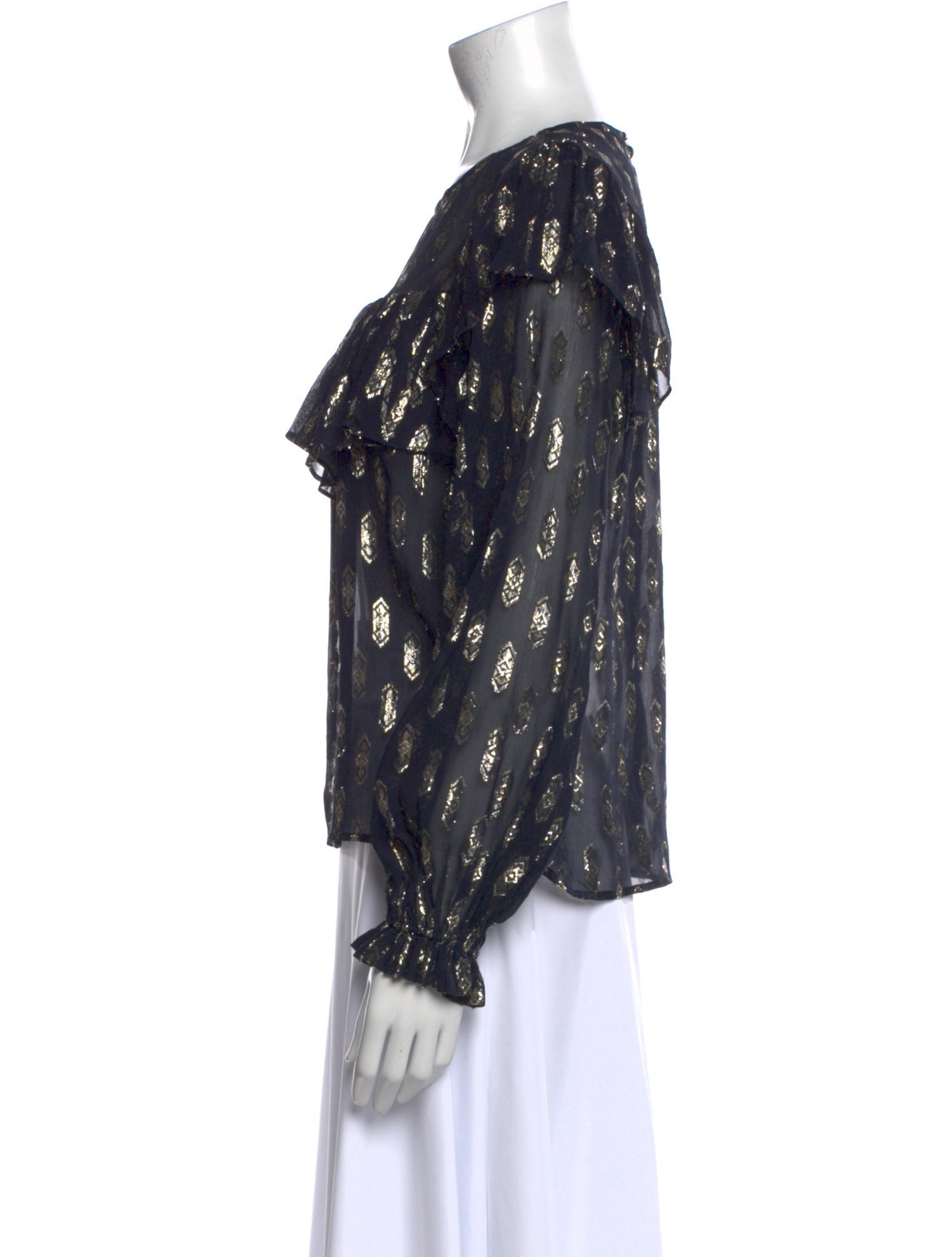 LoveShackFancy Silk Floral Print Blouse