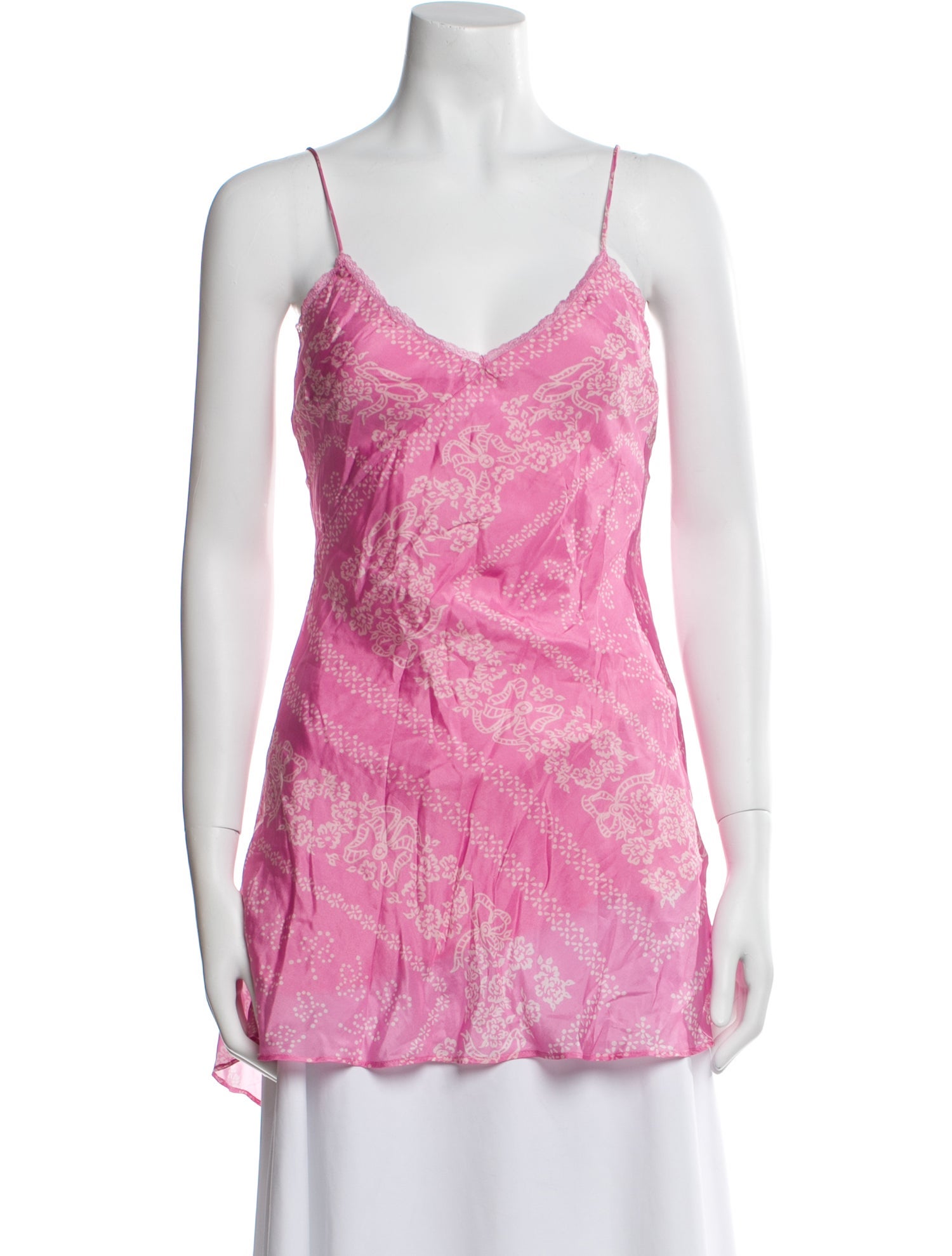 LoveShackFancy Silk Tie-Dye Print Top