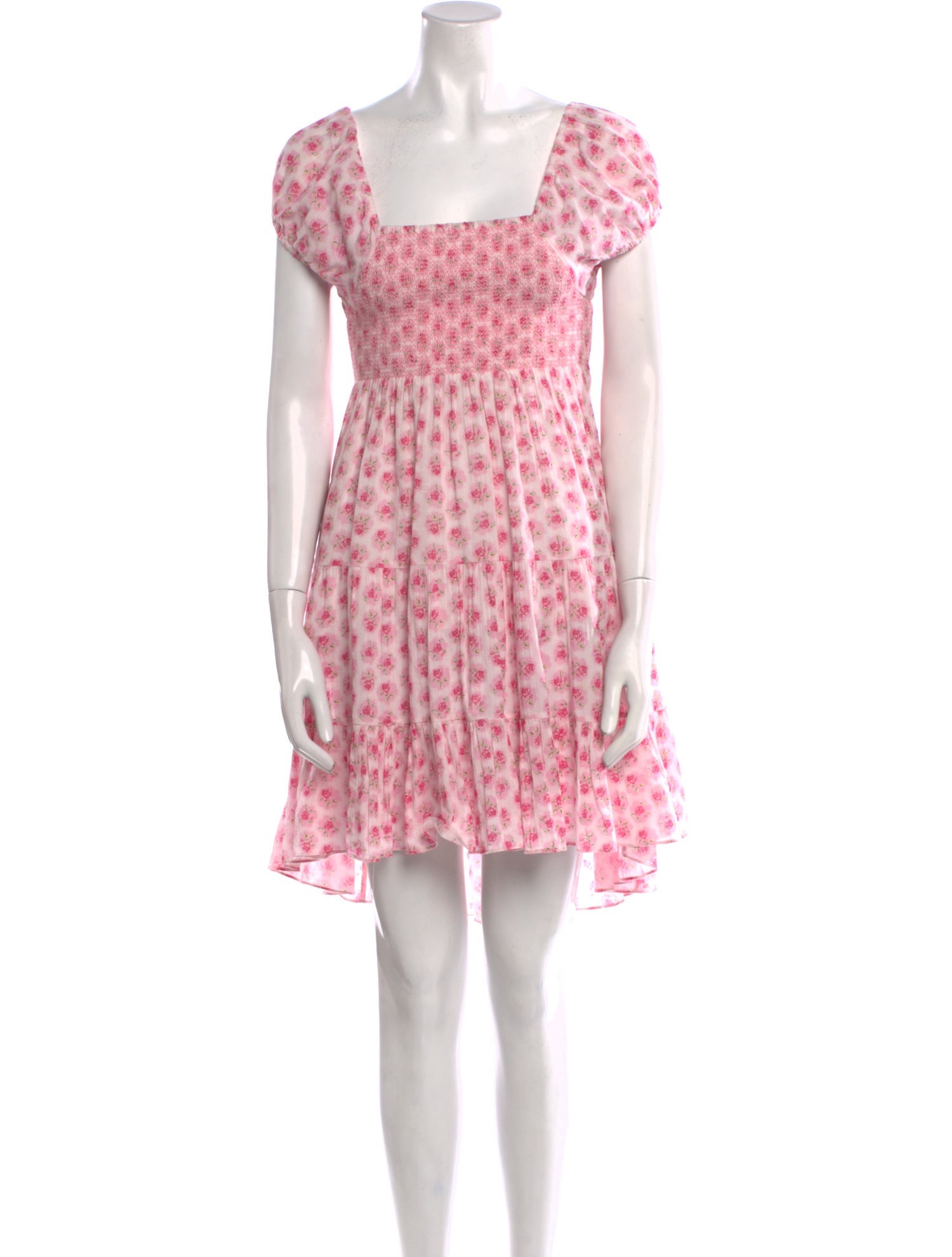 LoveShackFancy Floral Print Mini Dress