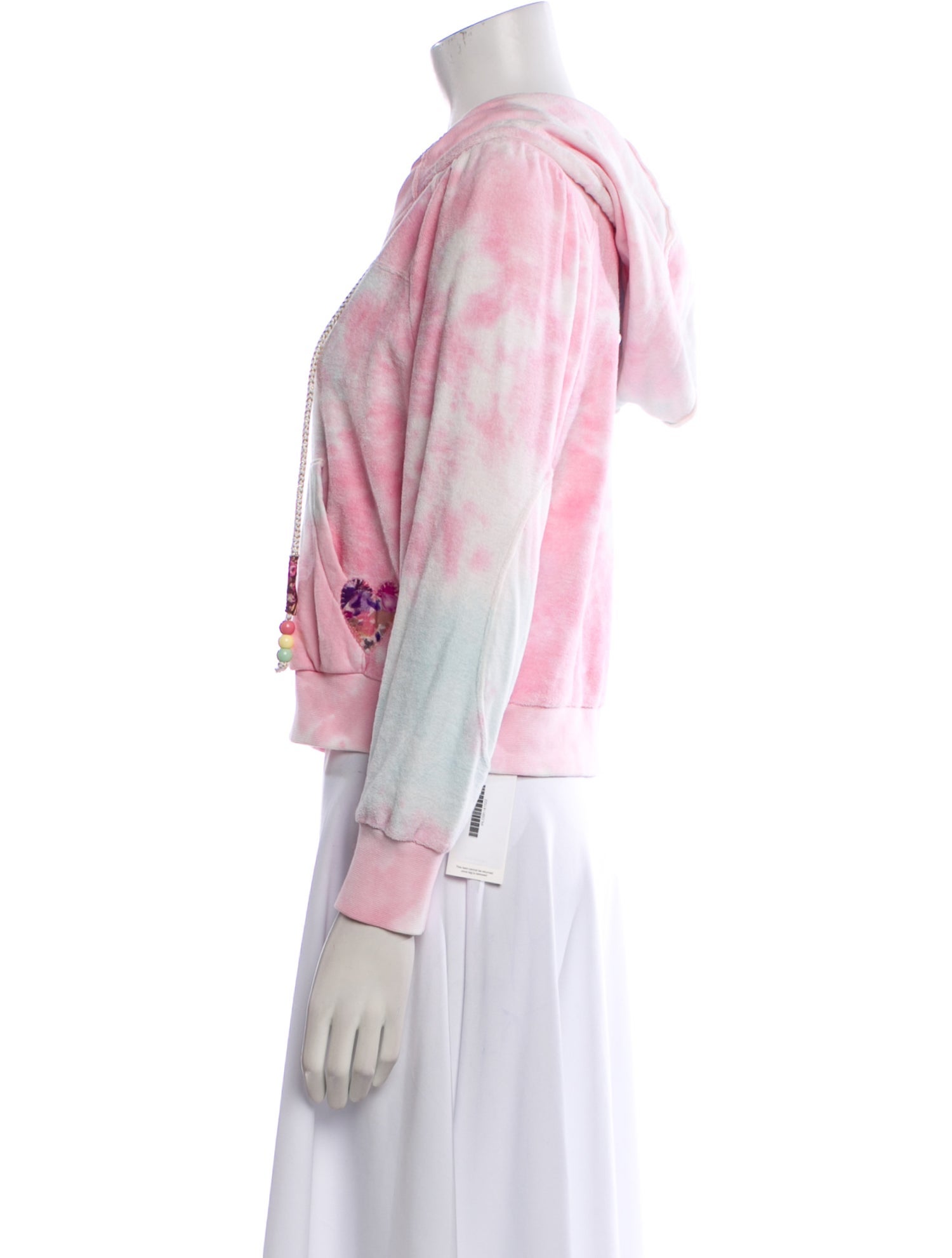 LoveShackFancy Tie-Dye Print V-Neck Sweatshirt