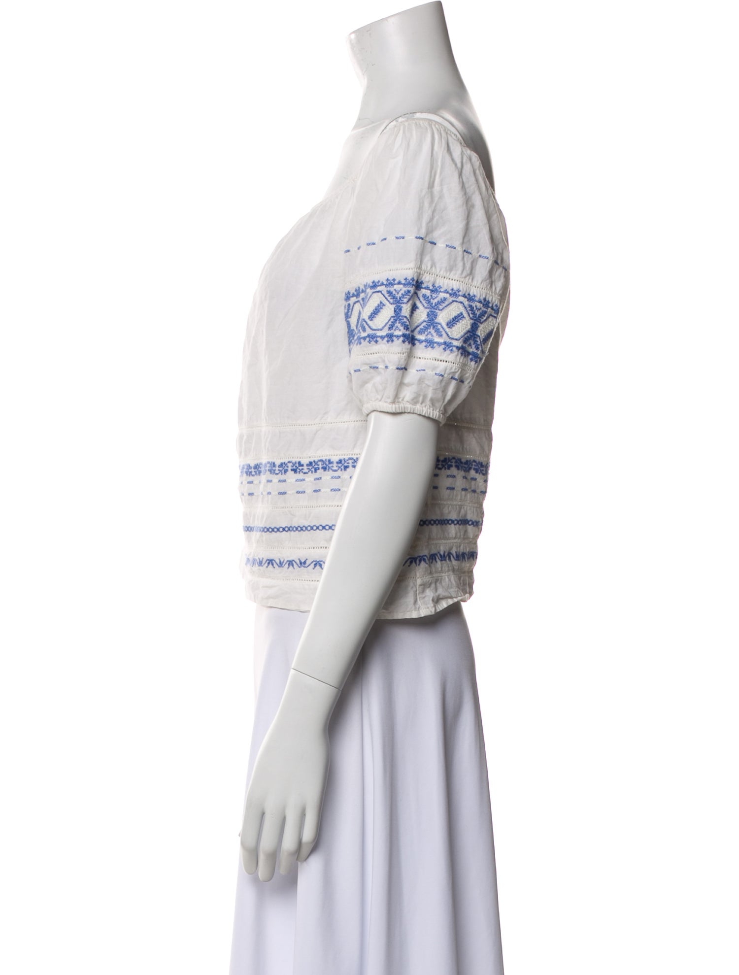 LoveShackFancy Striped Off-The-Shoulder Crop Top