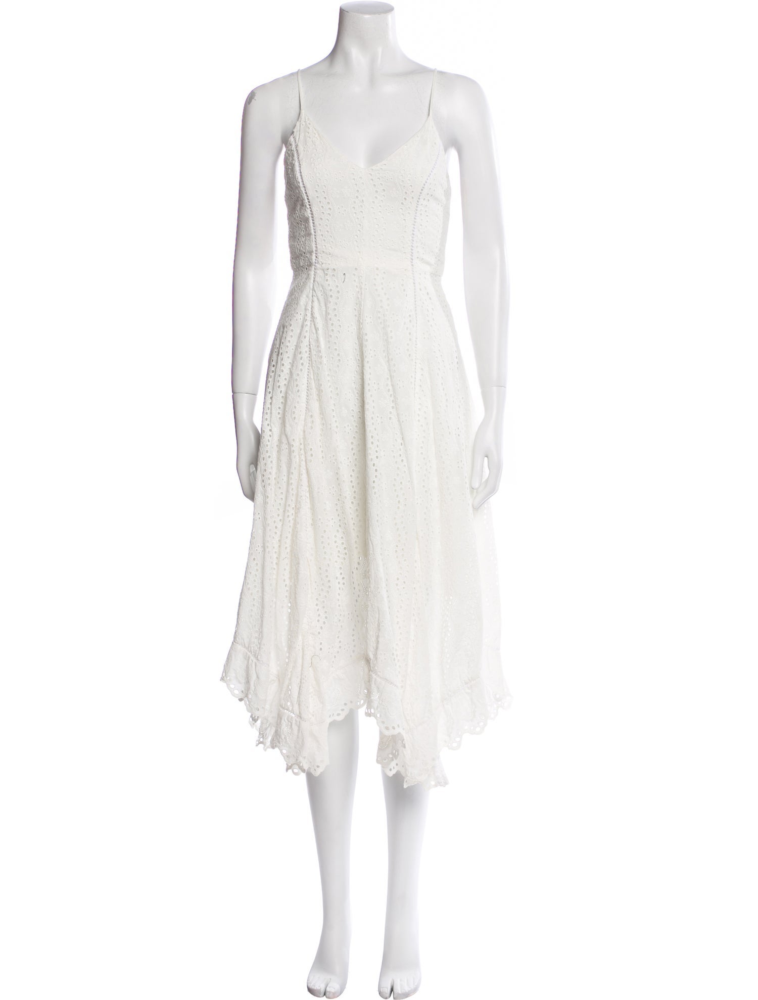 LoveShackFancy V-Neck Midi Length Dress