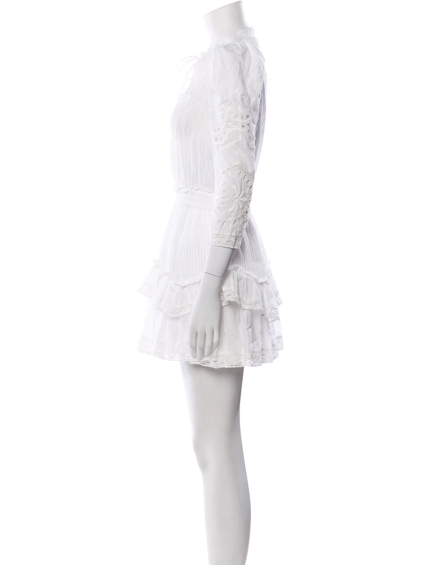 LoveShackFancy Mock Neck Mini Dress