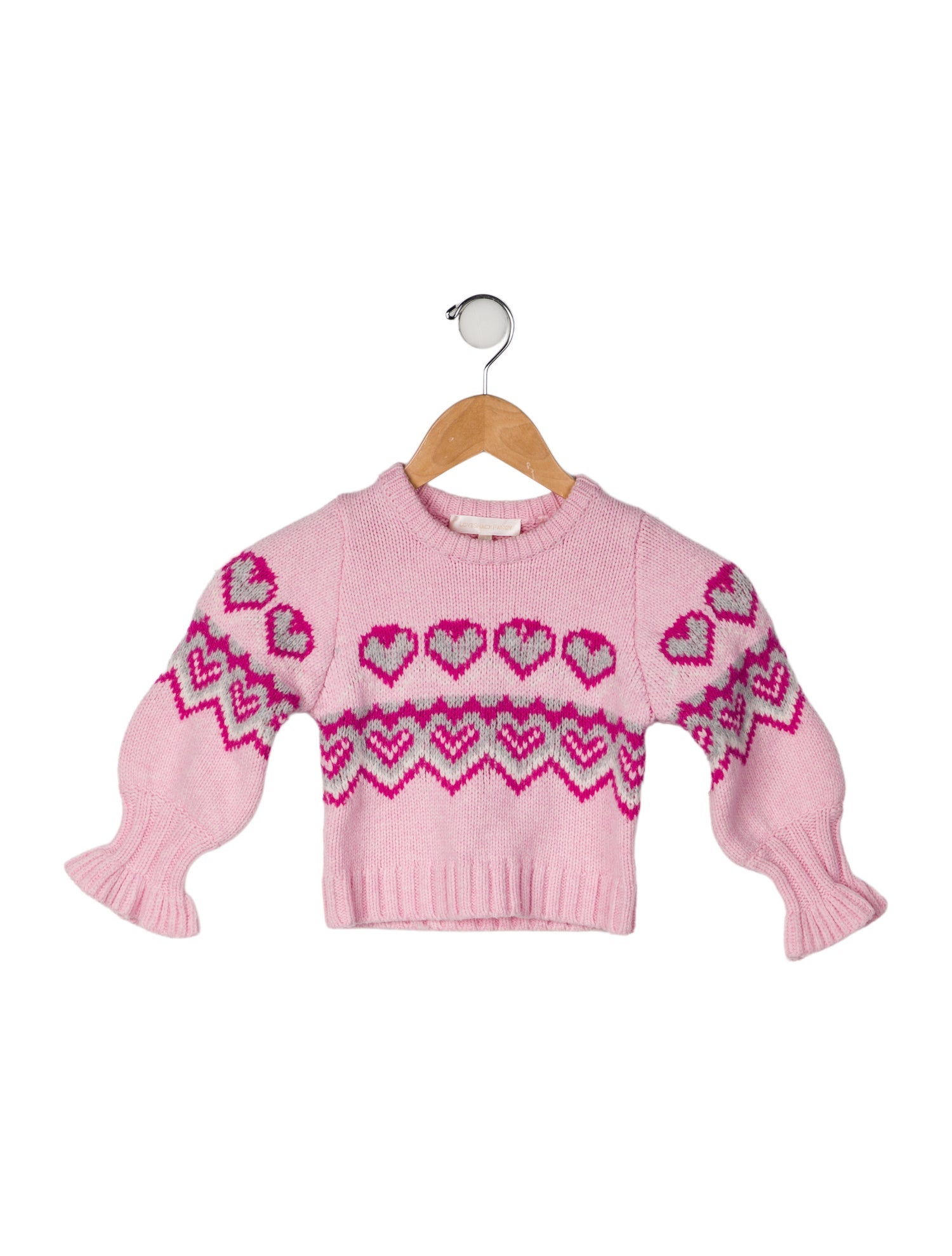 LoveShackFancy Toddler Girls' Patterned Woven Sweater