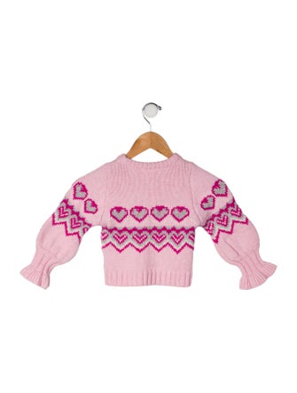 LoveShackFancy Toddler Girls' Patterned Woven Sweater