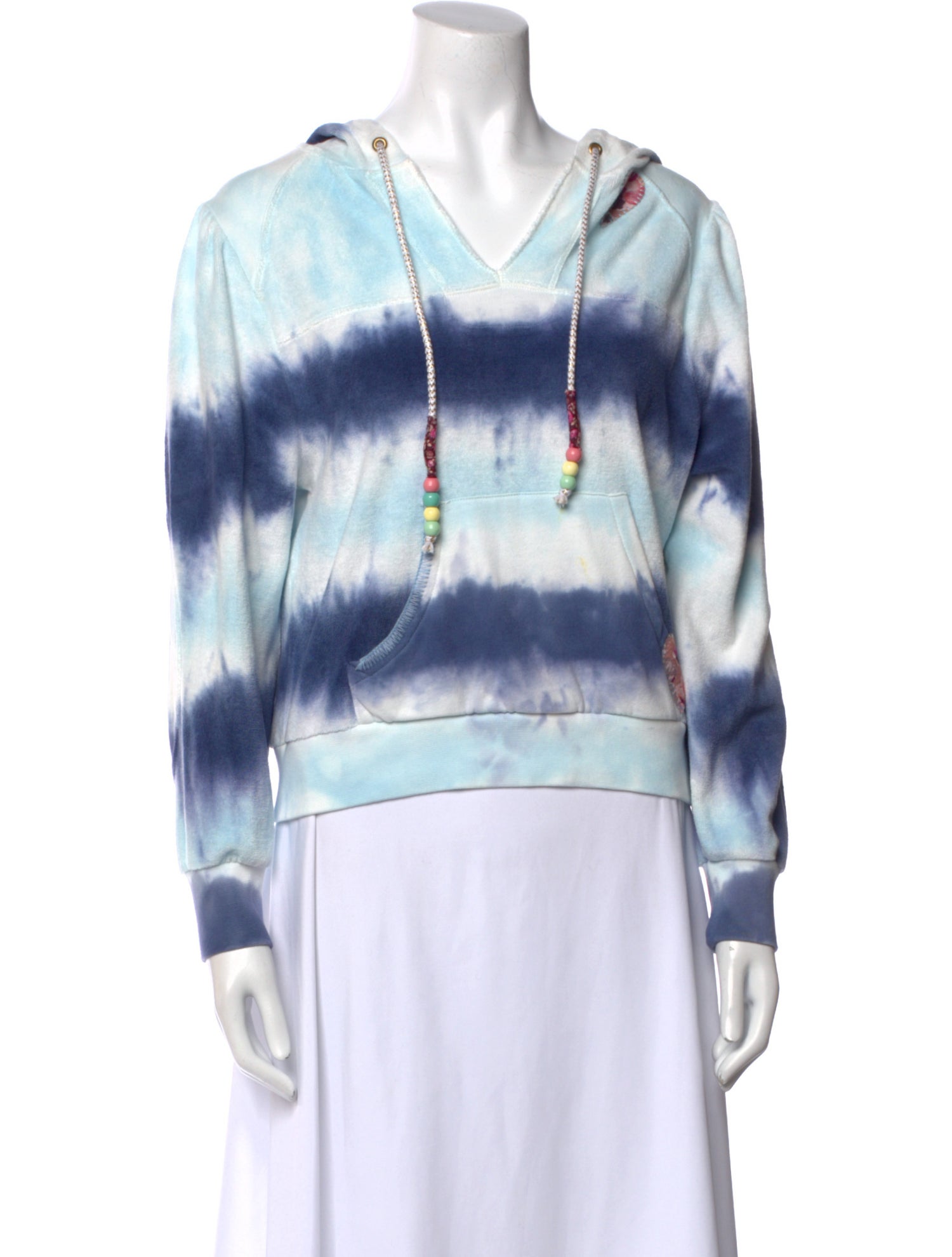 LoveShackFancy Tie-Dye Print V-Neck Blouse