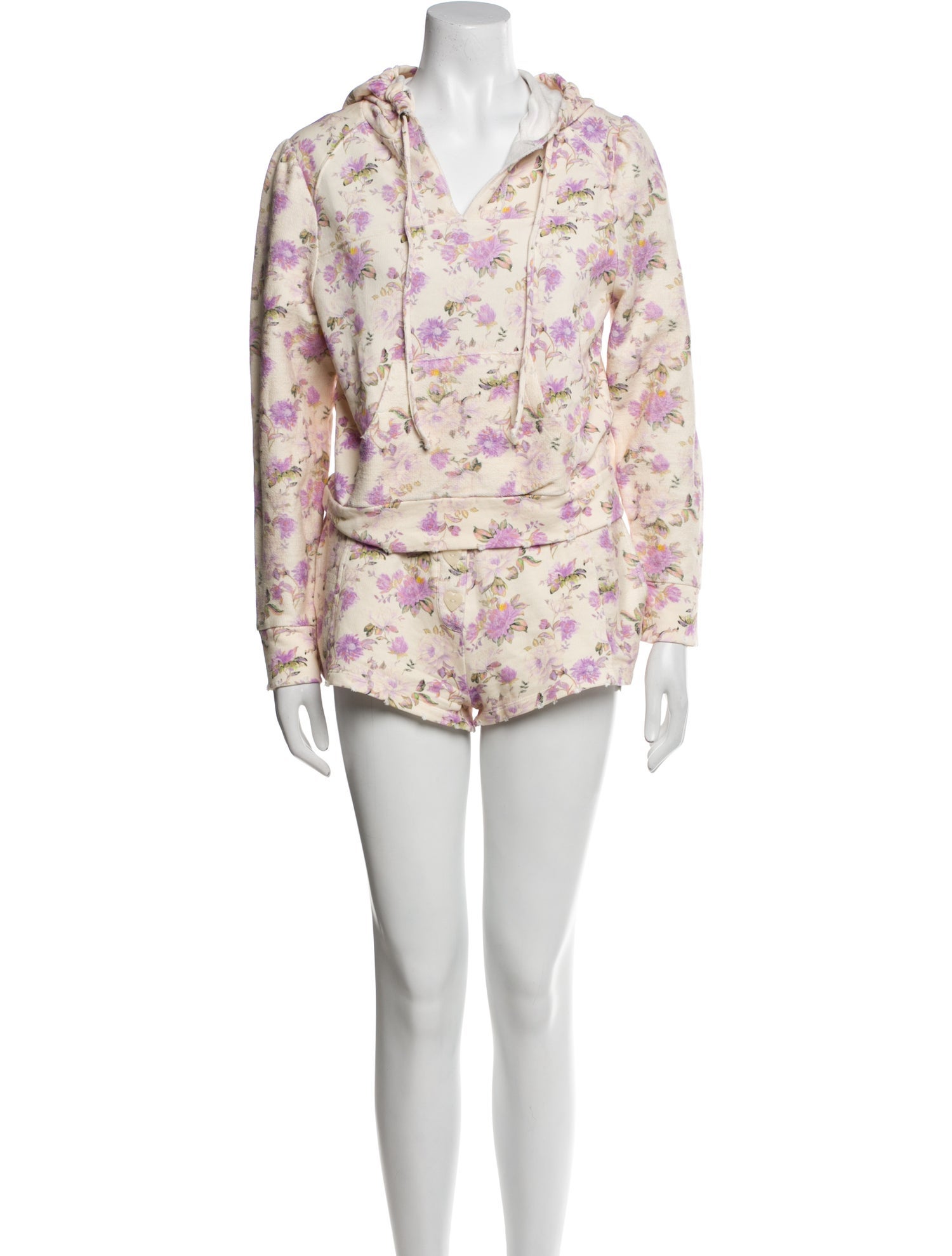 LoveShackFancy Floral Print Distressed Accents Short Set