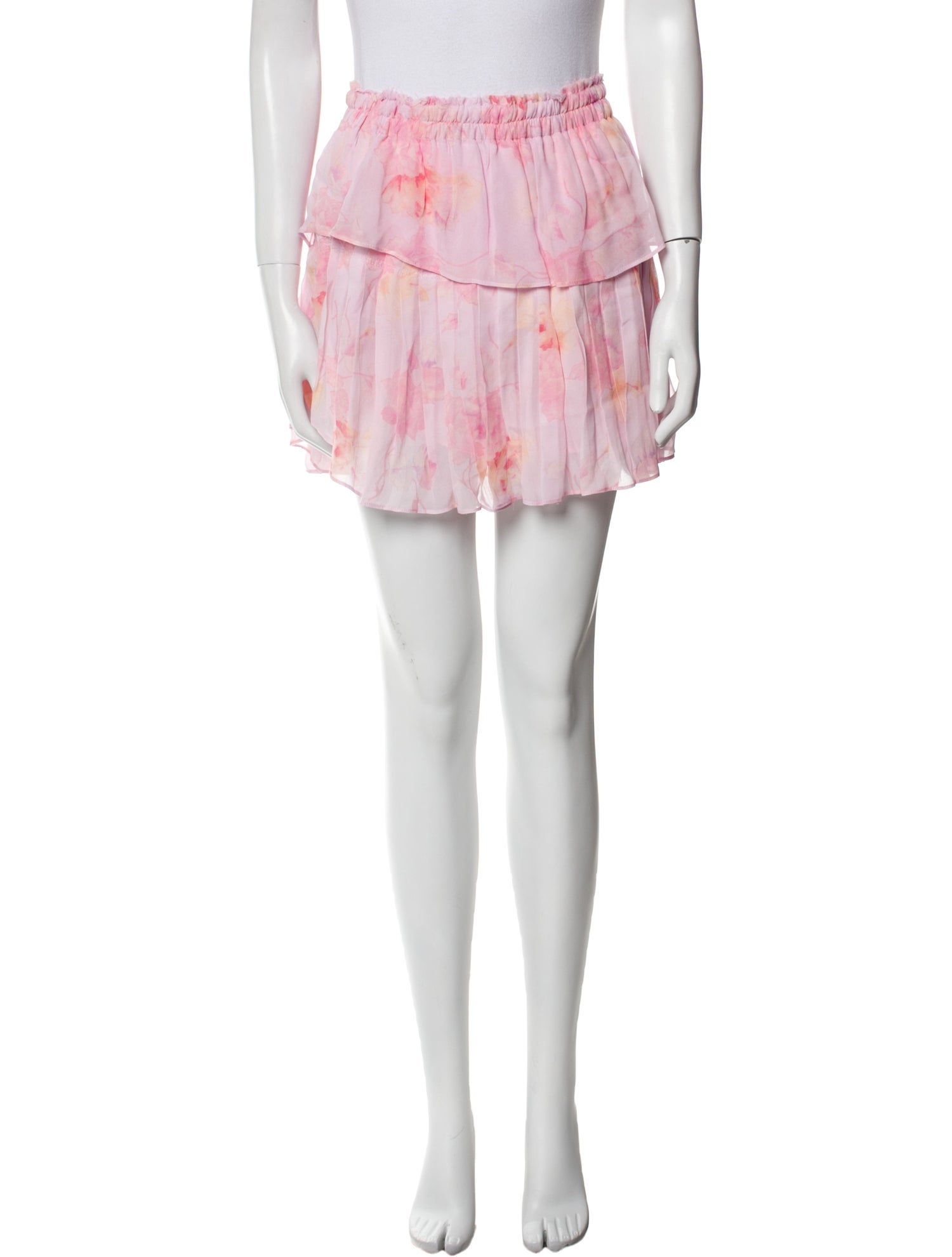 LoveShackFancy Floral Print Mini Skirt