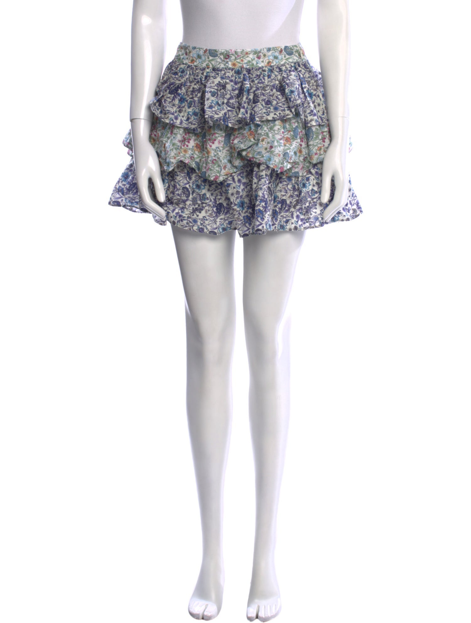 LoveShackFancy Floral Print Mini Skirt