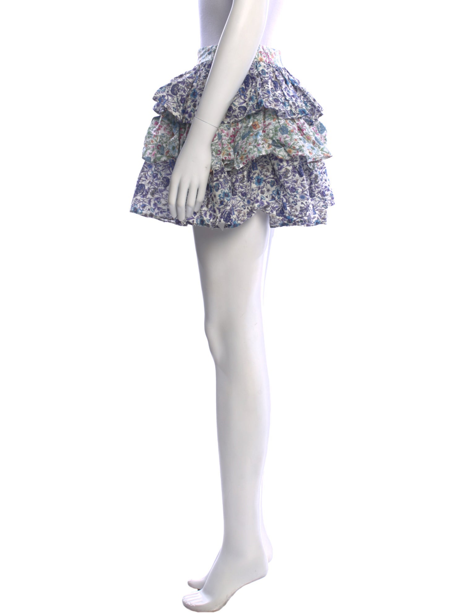 LoveShackFancy Floral Print Mini Skirt