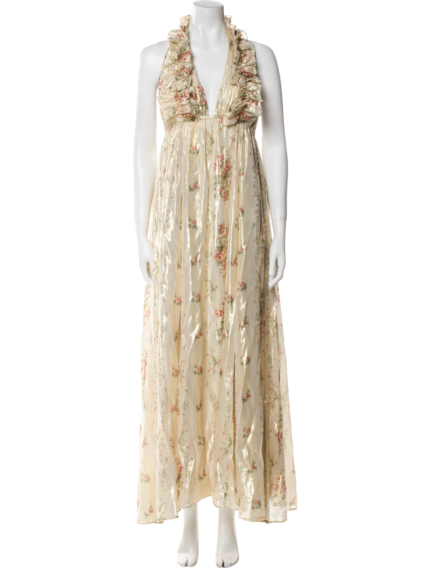 LoveShackFancy Floral Print Long Dress