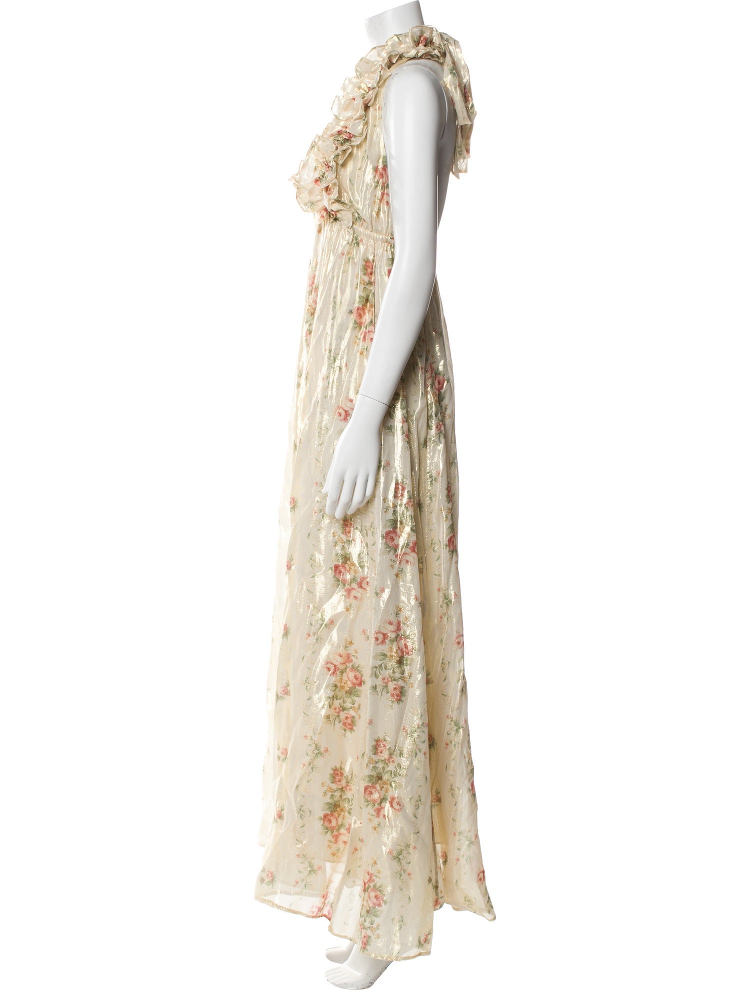 LoveShackFancy Floral Print Long Dress
