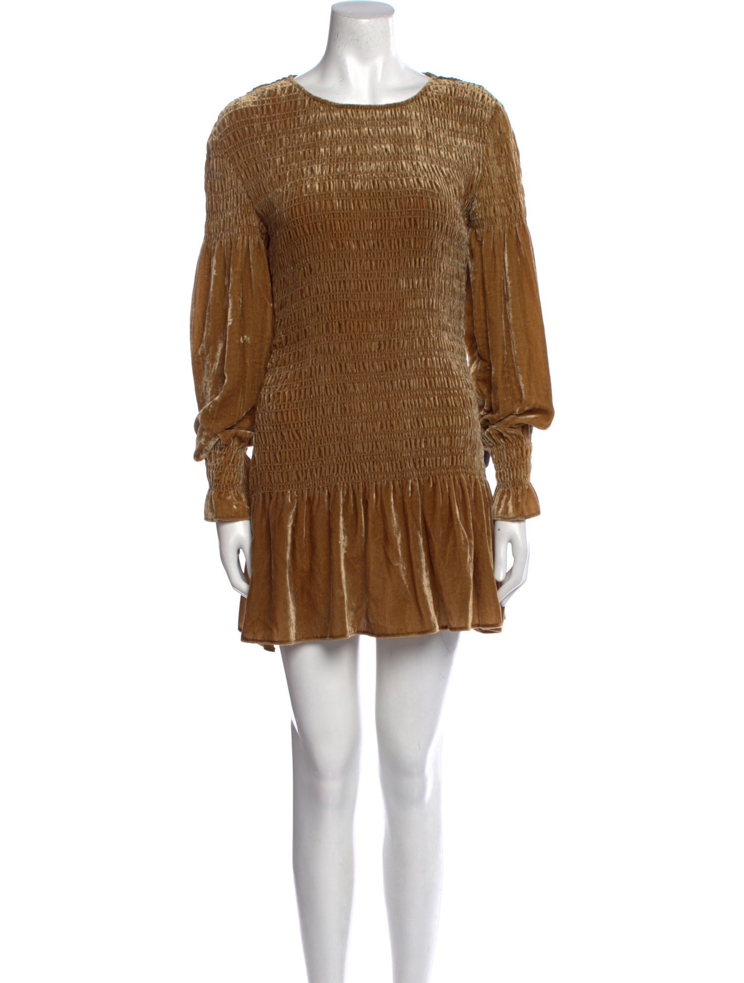 LoveShackFancy Scoop Neck Mini Dress - Gold Dresses, Clothing - WLOSH141865  | The RealReal