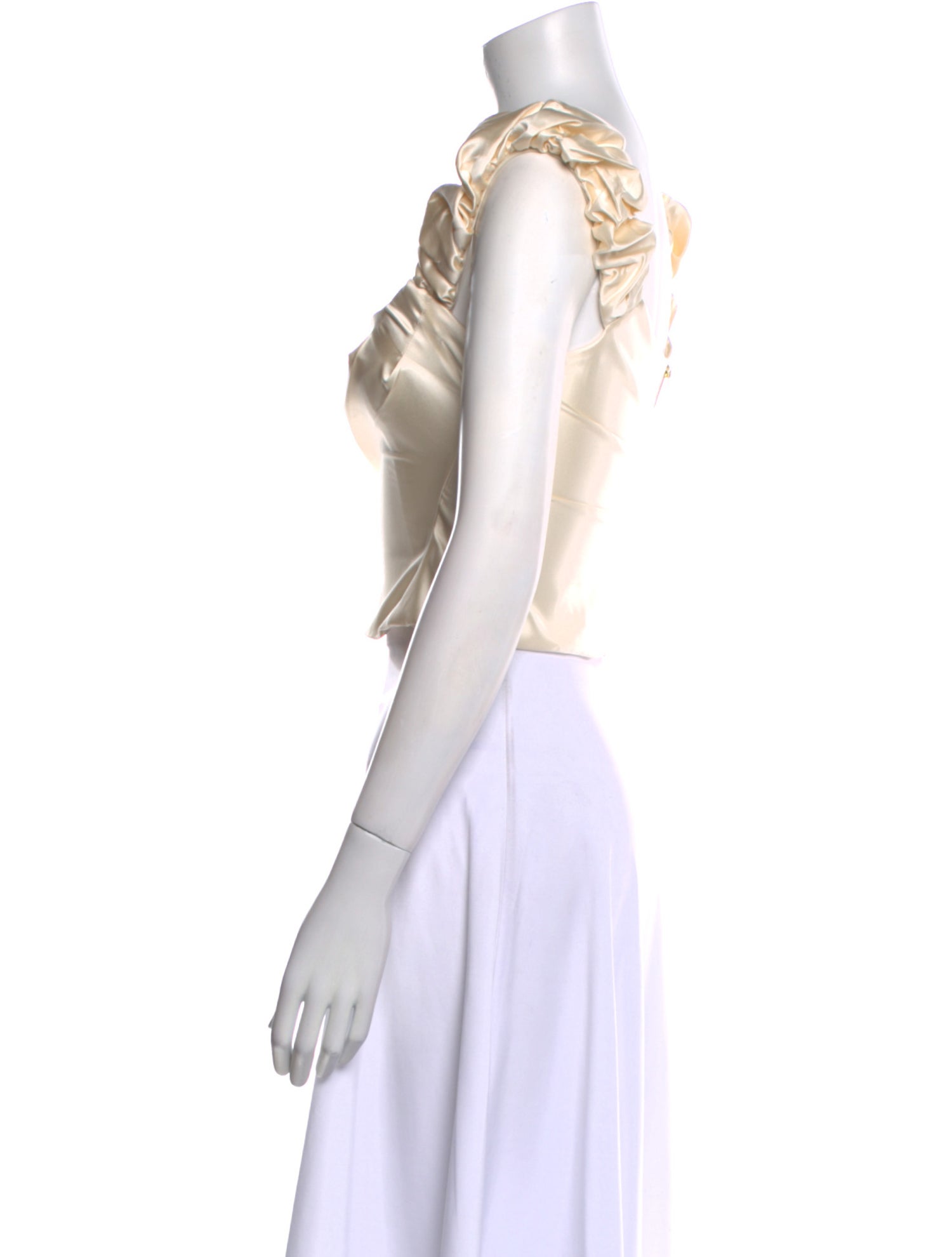 LoveShackFancy Square Neckline Sleeveless Crop Top