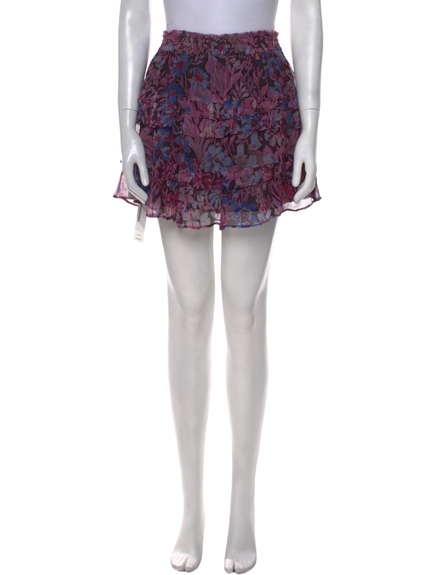 LoveShackFancy Floral Print Mini Skirt