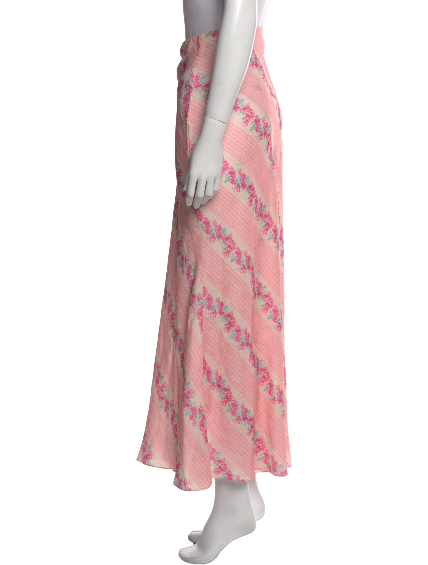 LoveShackFancy Striped Midi Length Skirt