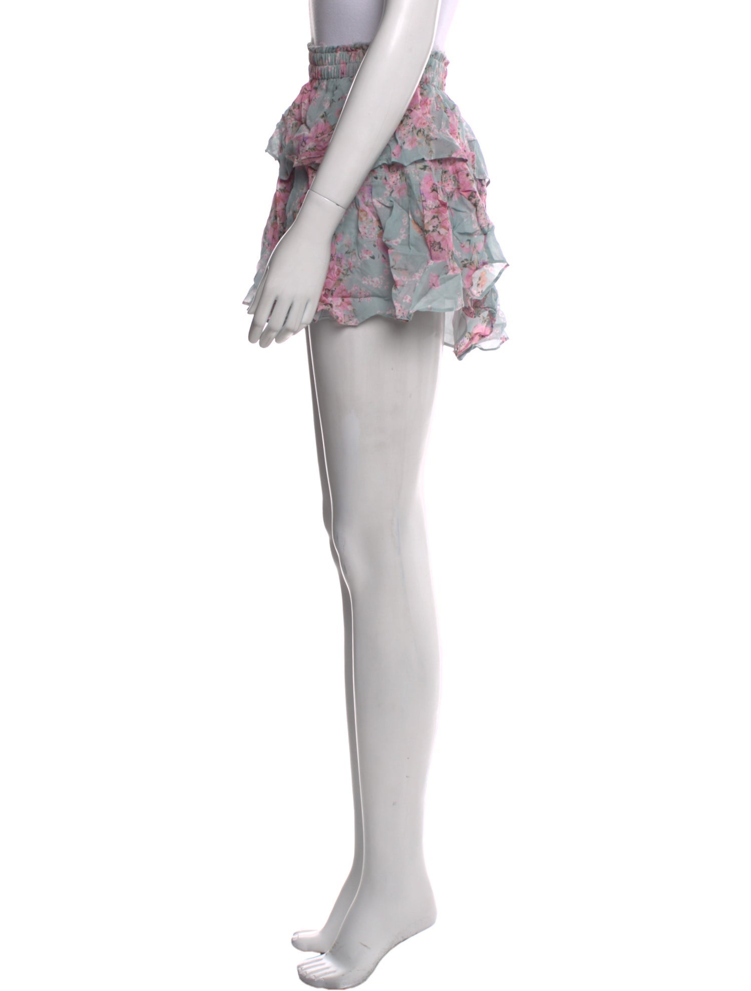 LoveShackFancy Floral Print Mini Skirt