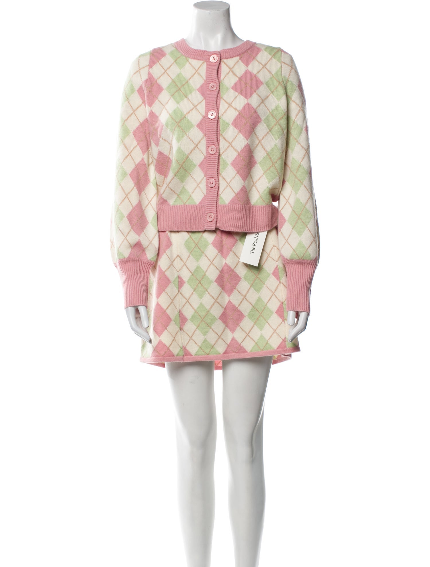 LoveShackFancy Wool Plaid Print Skirt Suit w/ Tags