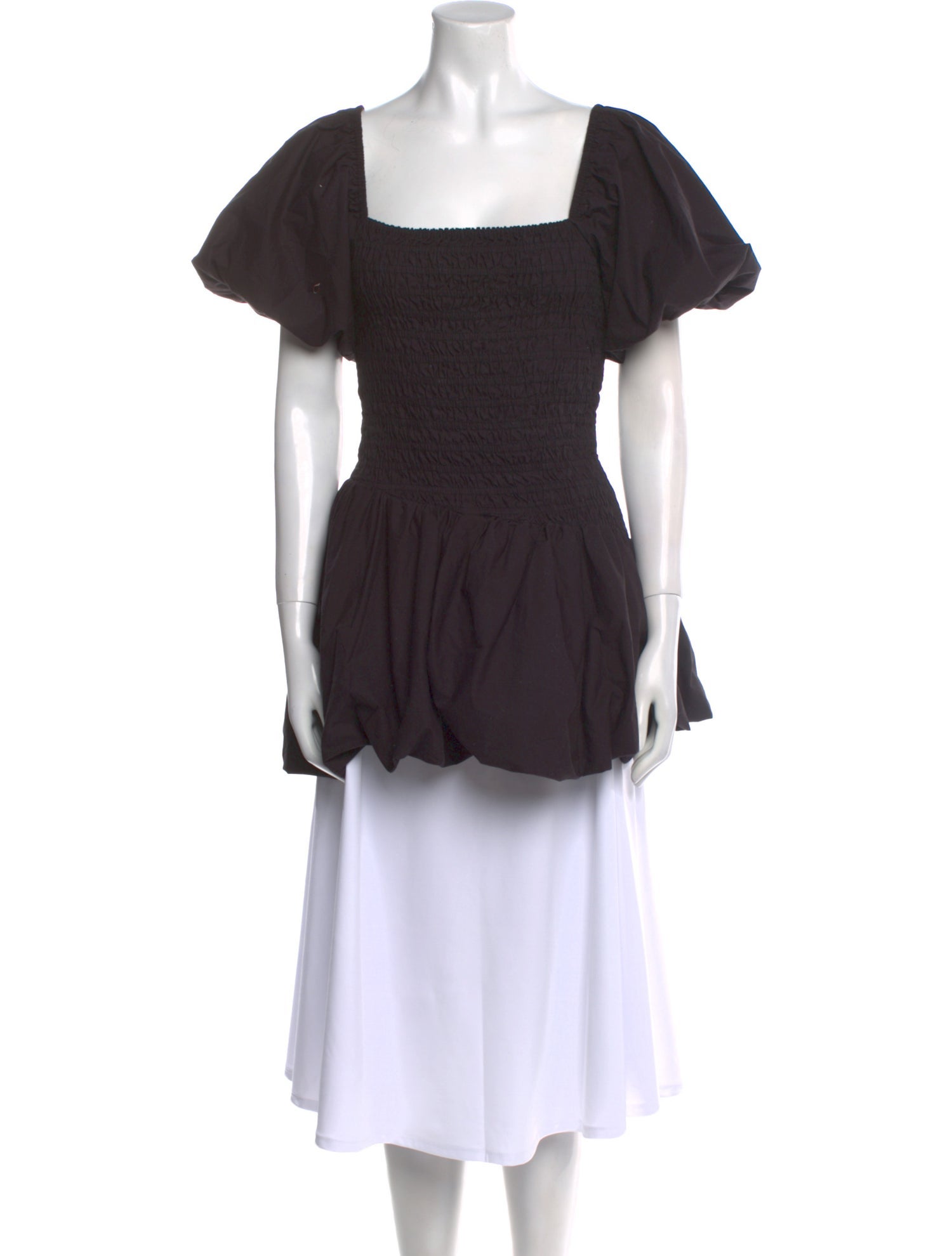 LoveShackFancy Square Neckline Short Sleeve Tunic