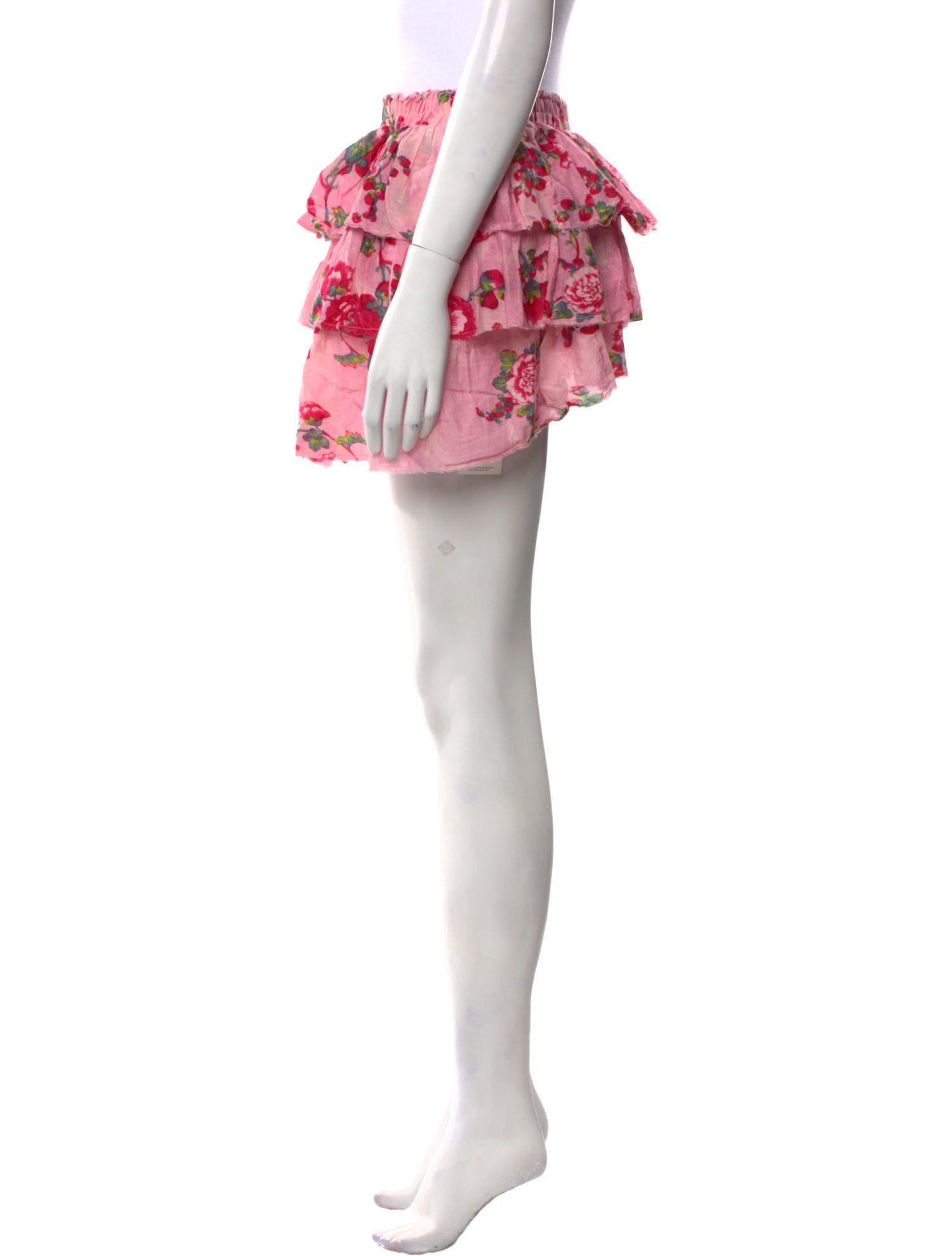 LoveShackFancy Floral Print Mini Skirt