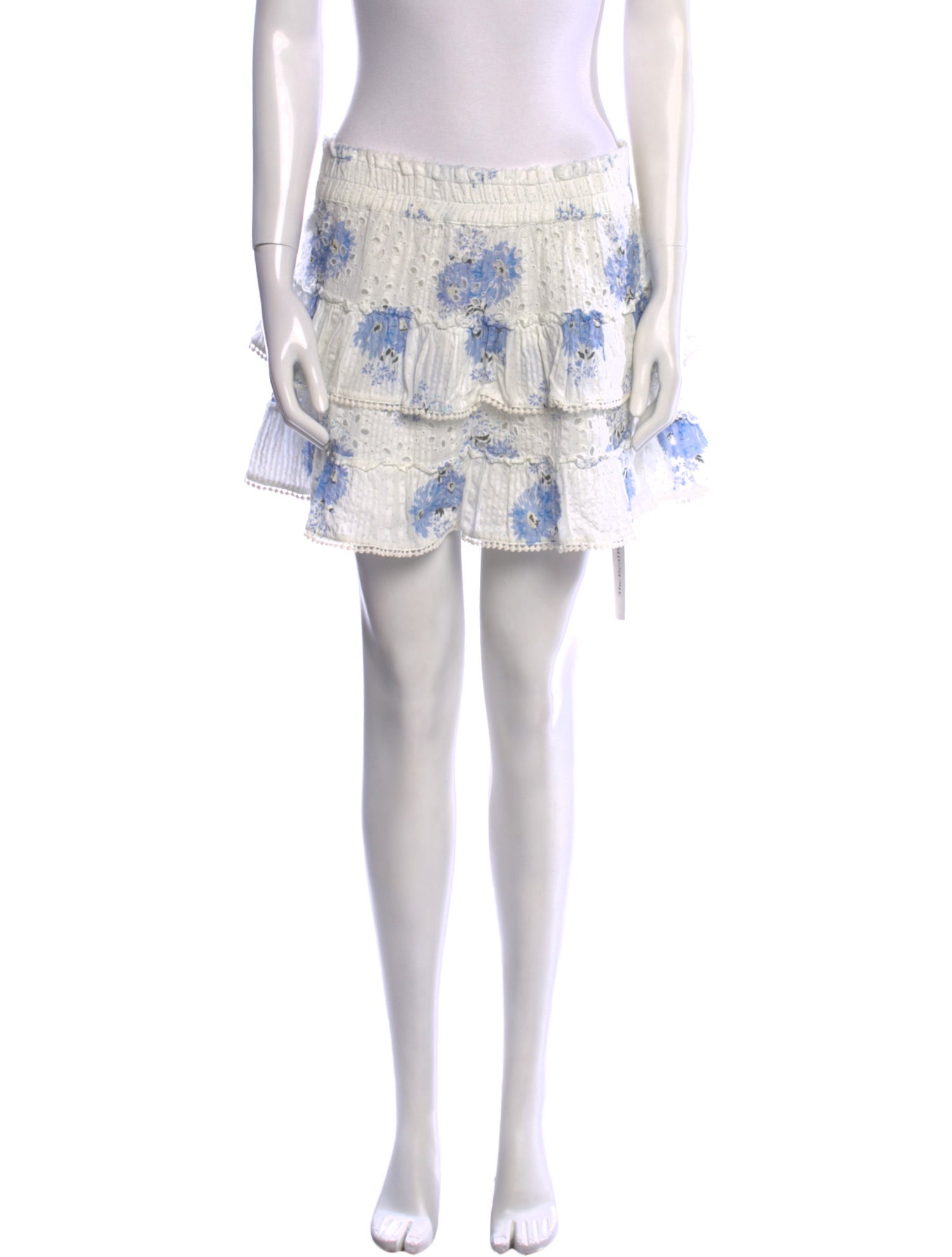 LoveShackFancy Floral Print Mini Skirt