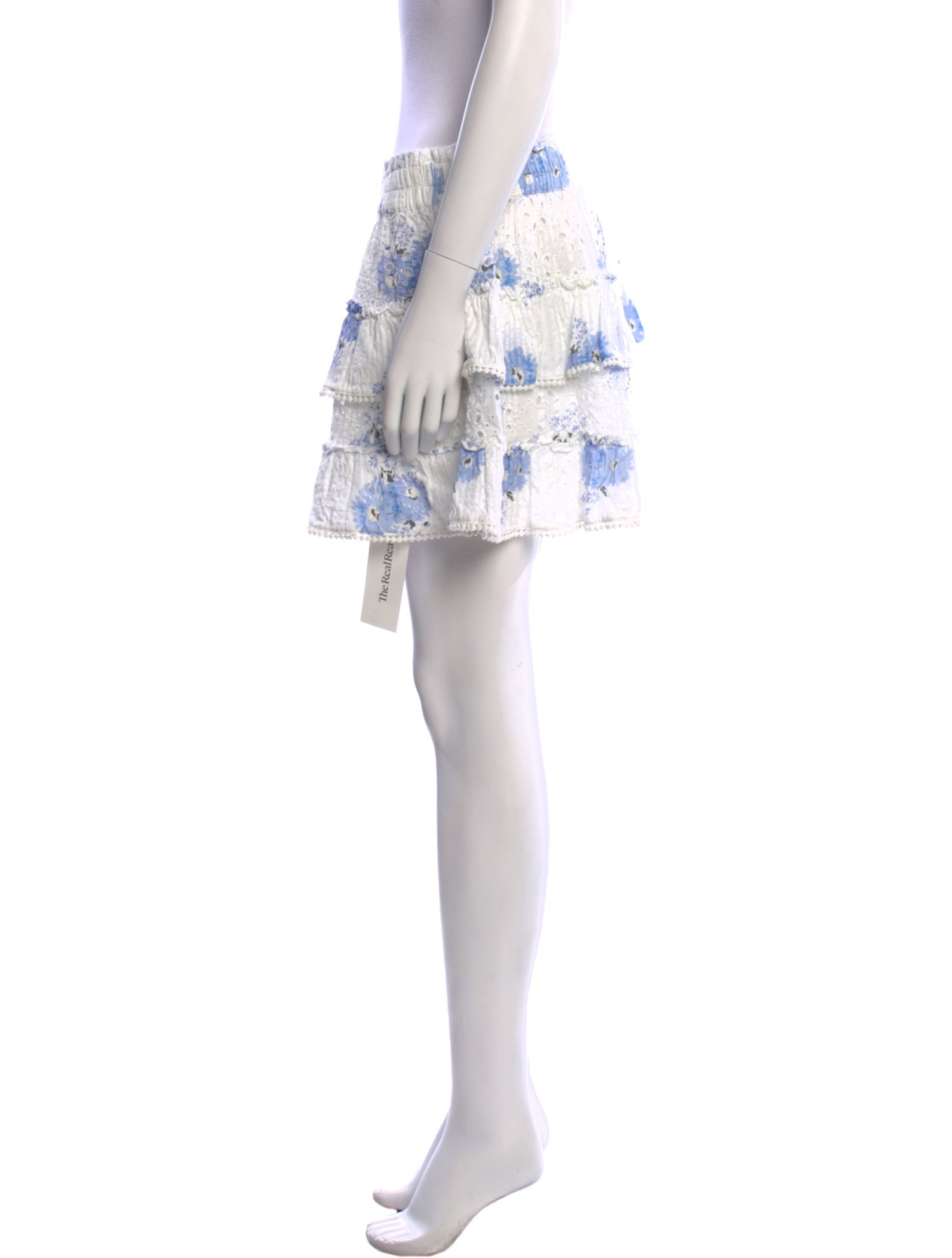 LoveShackFancy Floral Print Mini Skirt