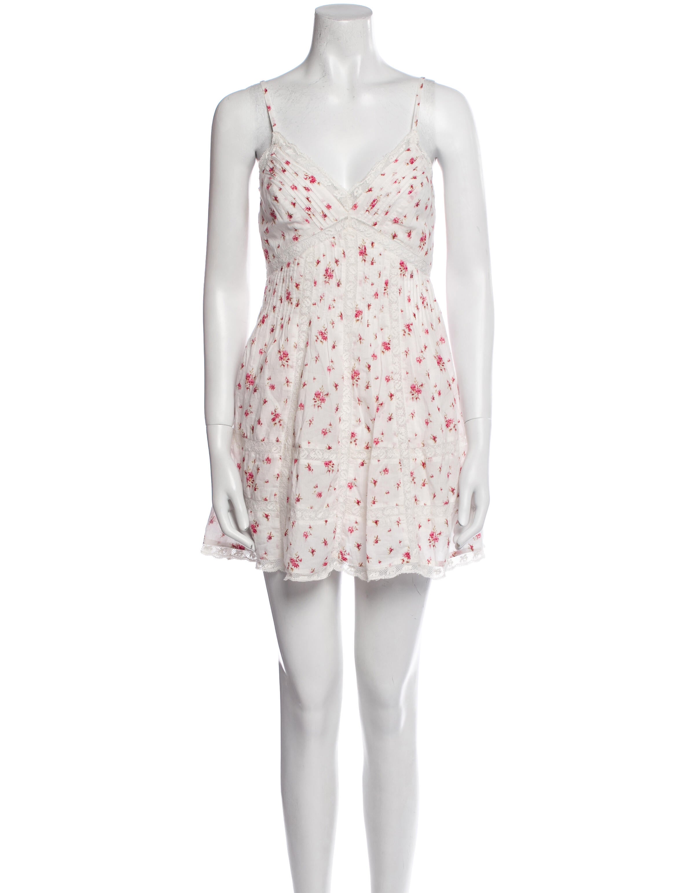LoveShackFancy Floral Print Mini Dress