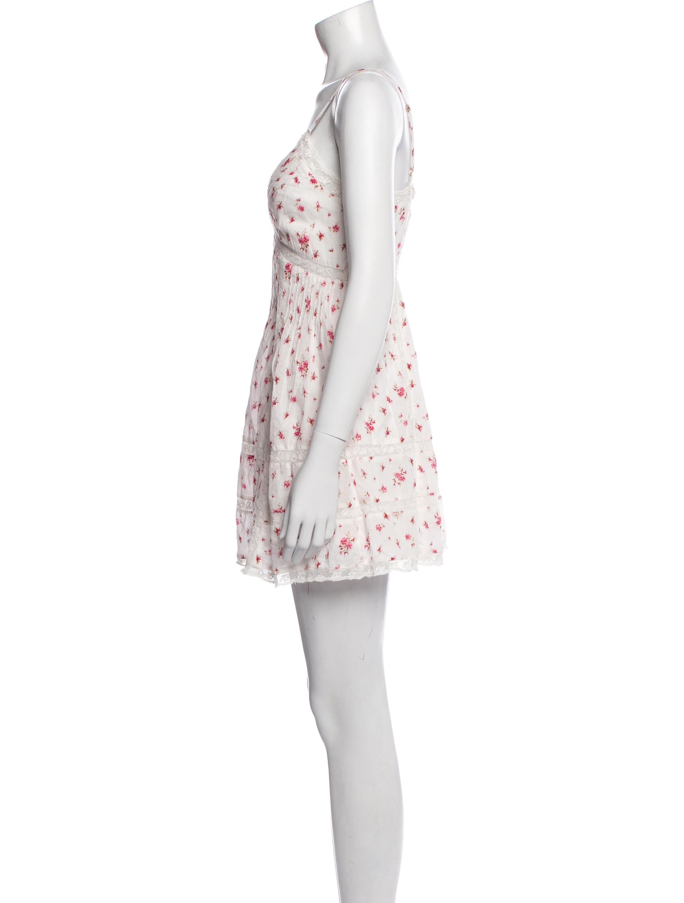 LoveShackFancy Floral Print Mini Dress