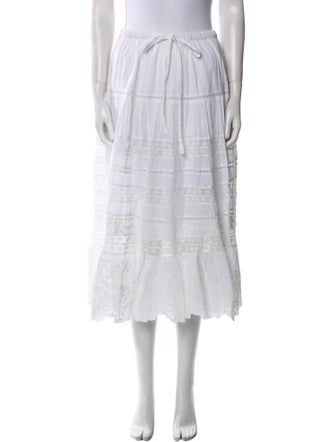 LoveShackFancy Embroidered Accent Knee-Length Skirt