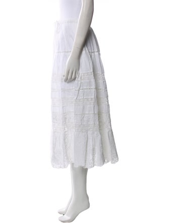 LoveShackFancy Embroidered Accent Knee-Length Skirt