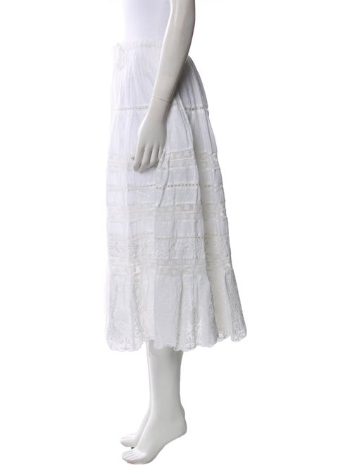 LoveShackFancy Embroidered Accent Knee-Length Skirt