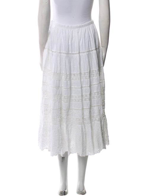 LoveShackFancy Embroidered Accent Knee-Length Skirt