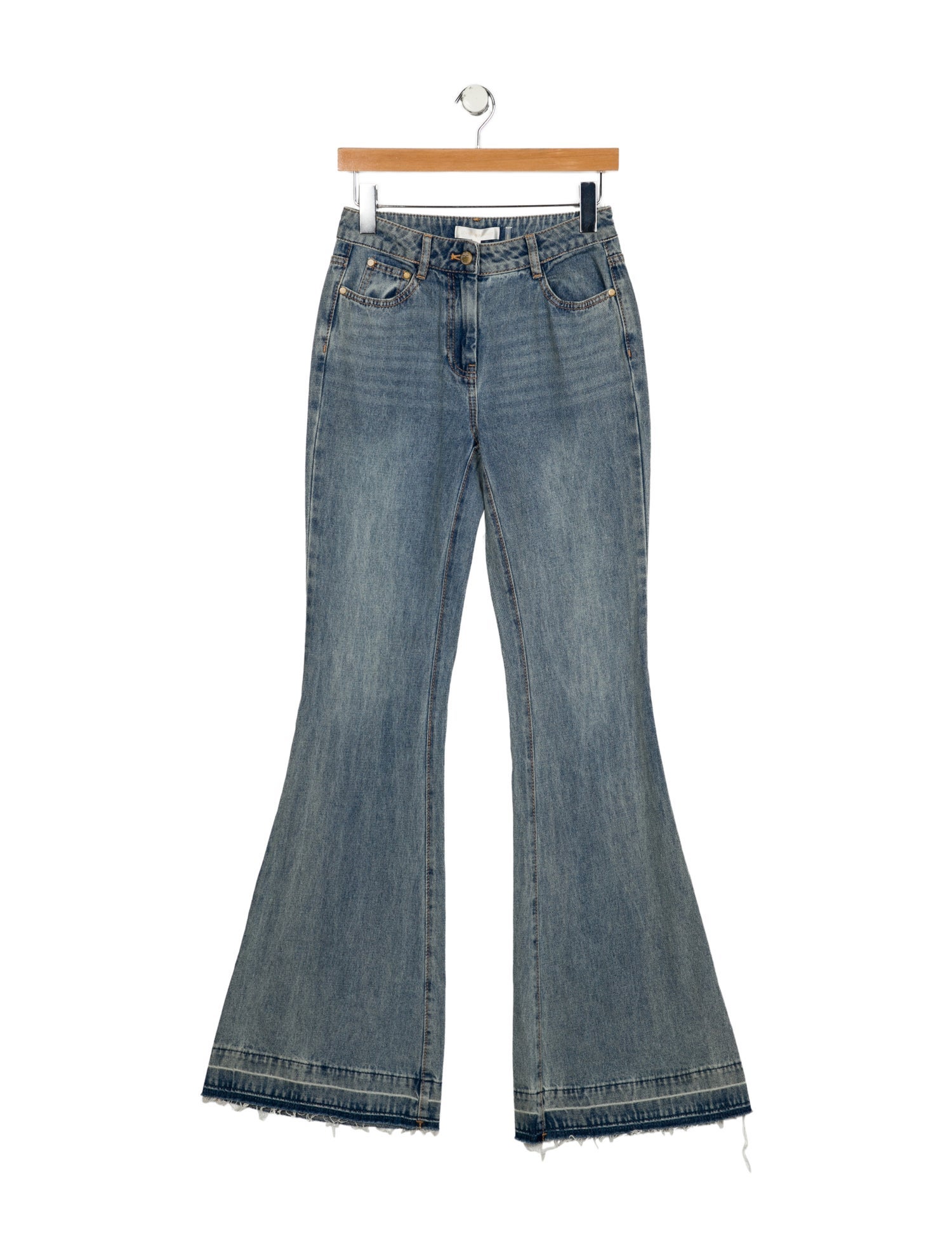 LoveShackFancy Mid-Rise Wide Leg Jeans