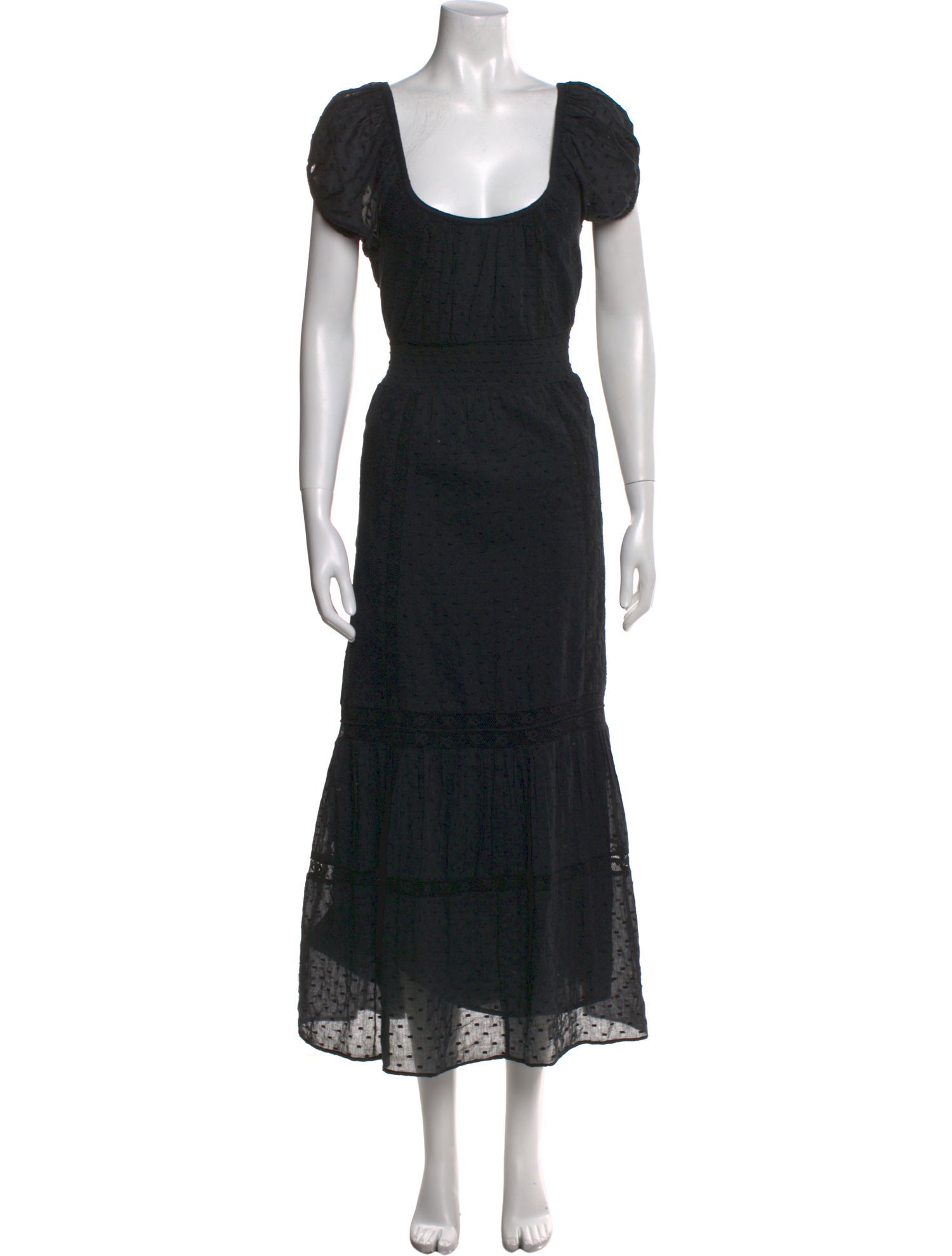 LoveShackFancy Scoop Neck Midi Length Dress