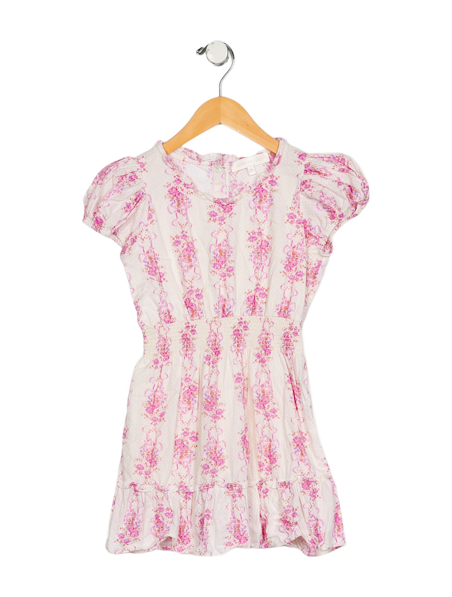 LoveShackFancy Girls' Patterned Short Sleeve Dress